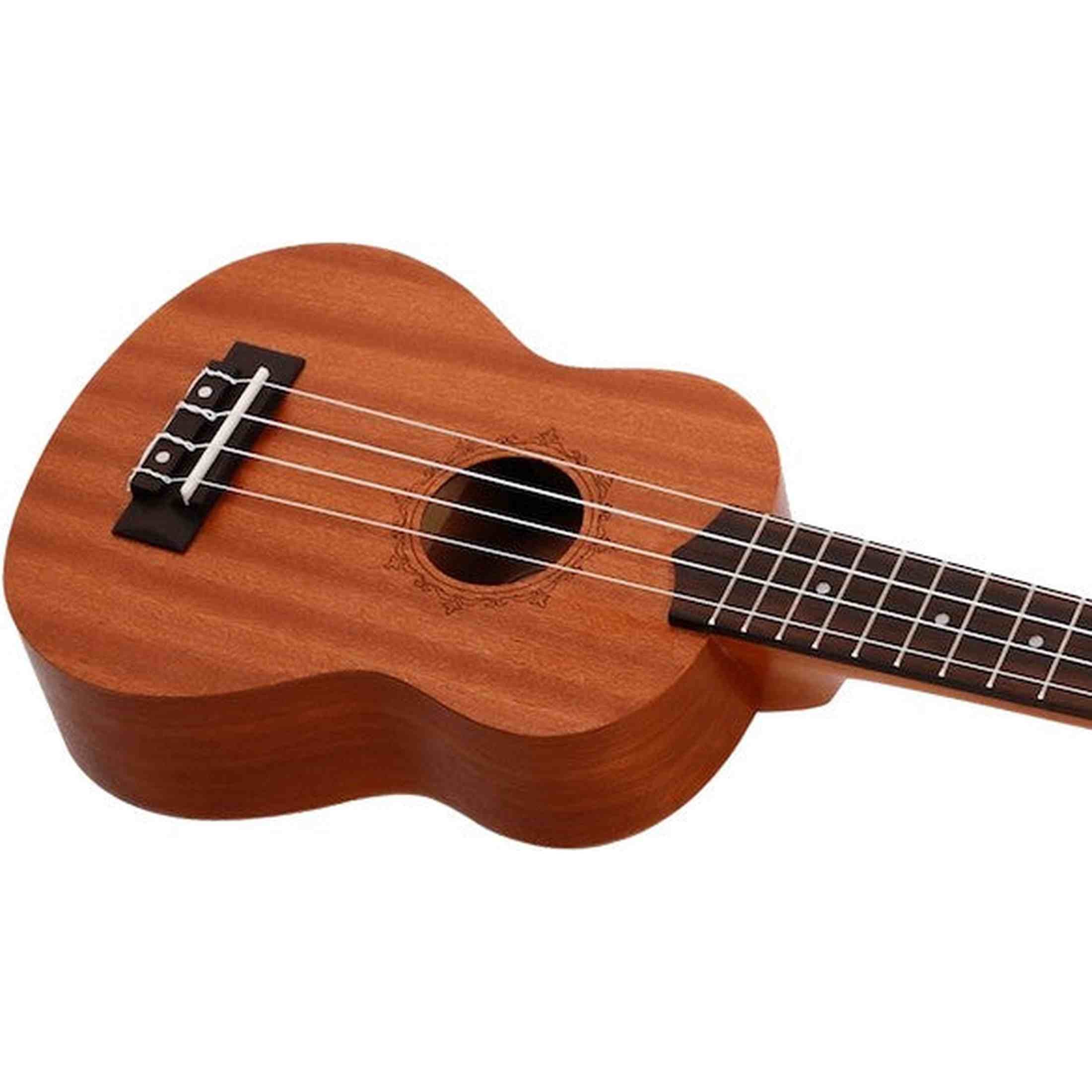 Flight NUS310 Soprano Ukulele met African Sapele Body, Bone Topkam en 12 Frets
