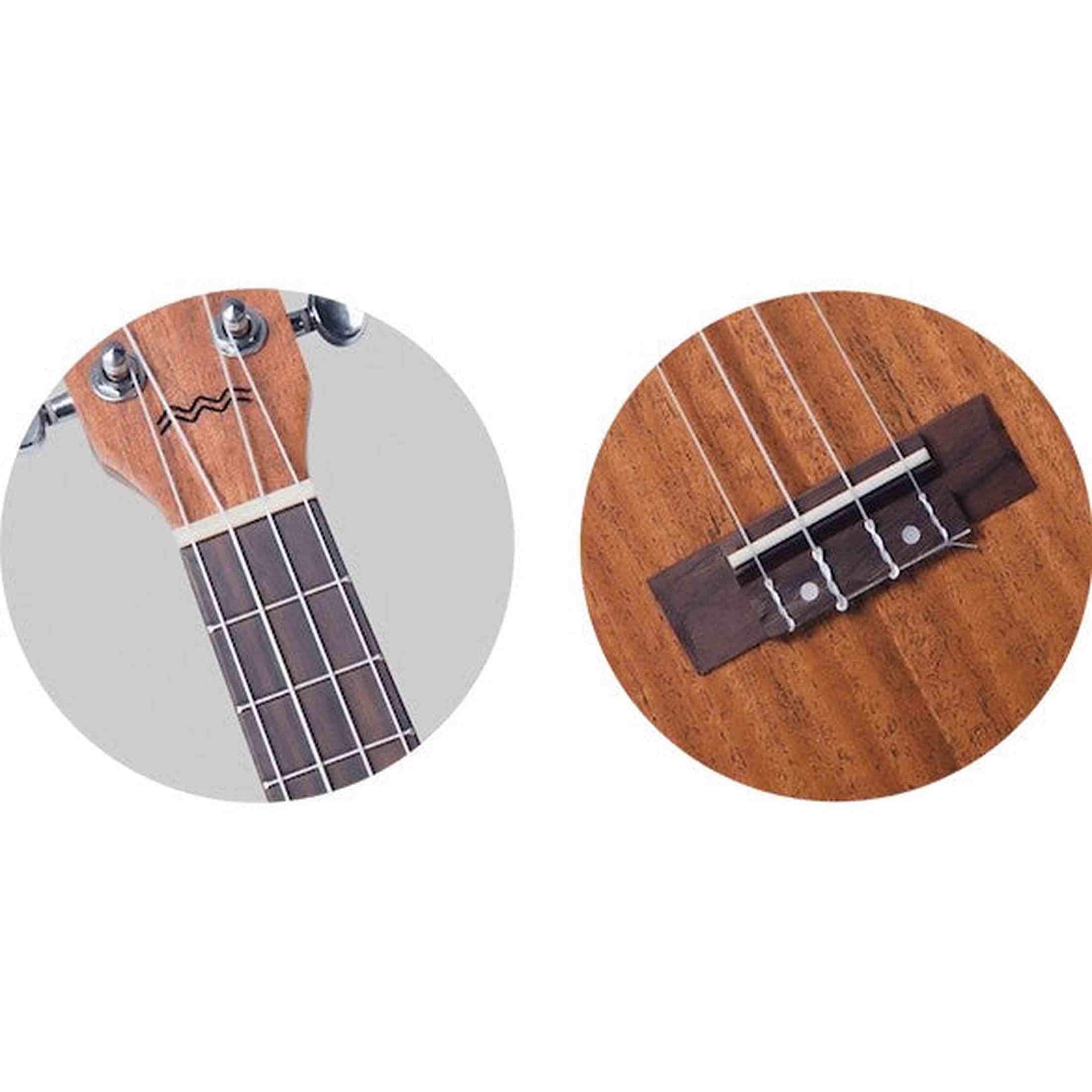 Flight DUC323 MAH Concert Ukulele met Mahogany Body, Bone Topkam en Aquila Super Nylgut Snaren