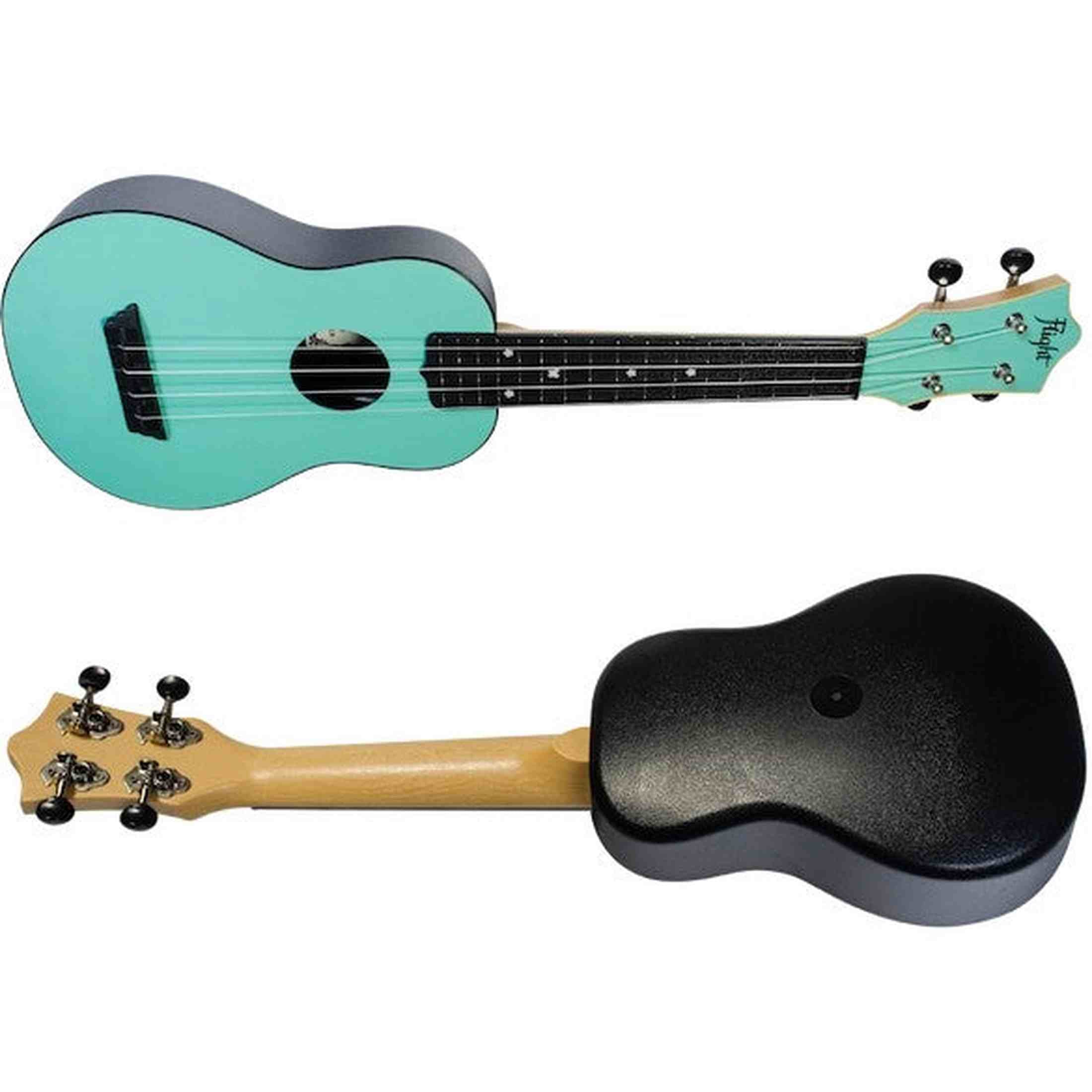 Flight TUS-35 LB Soprano Ukulele Lichtblauw met Linden Top, ABS Body en Aquila Snaren