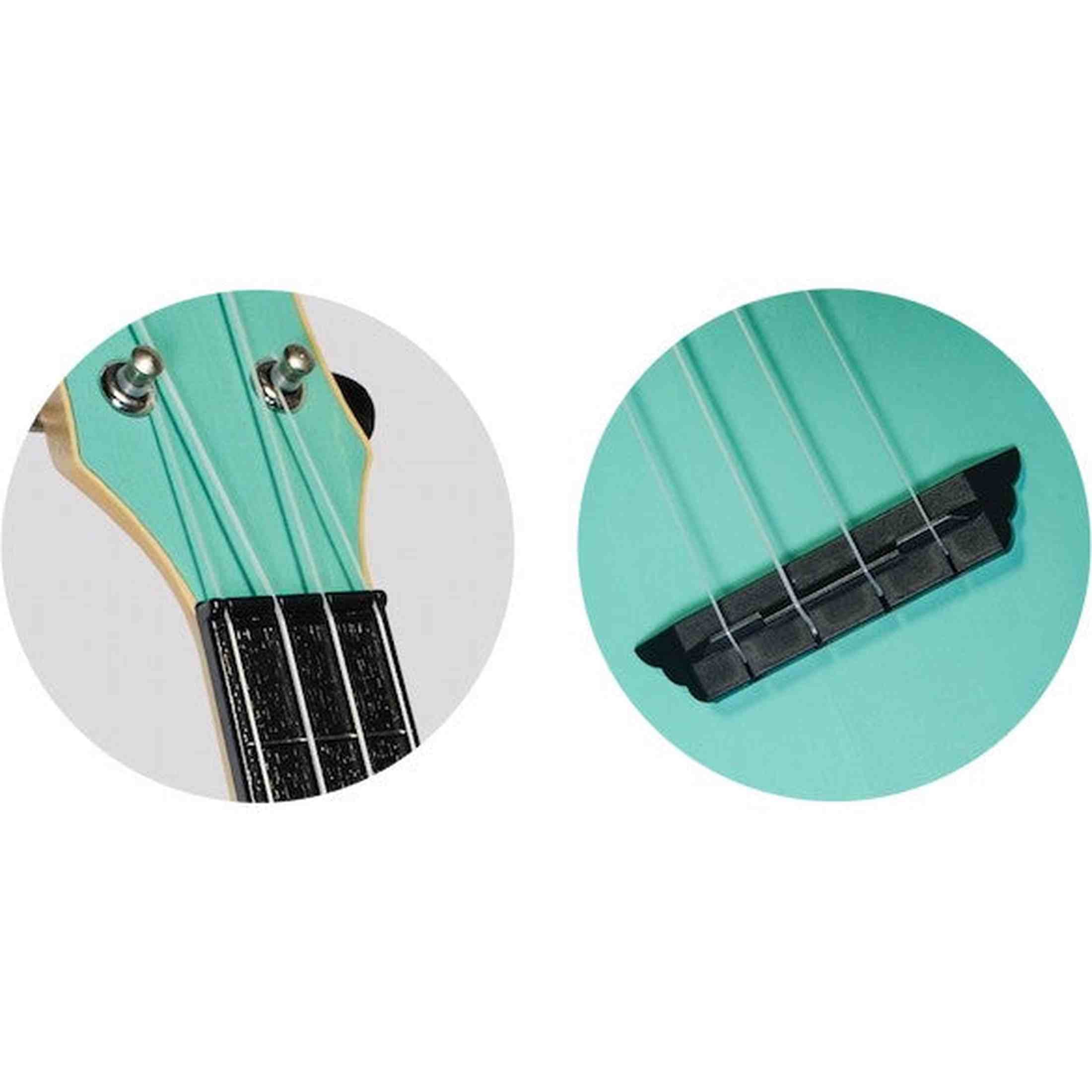 Flight TUS-35 LB Soprano Ukulele Lichtblauw met Linden Top, ABS Body en Aquila Snaren