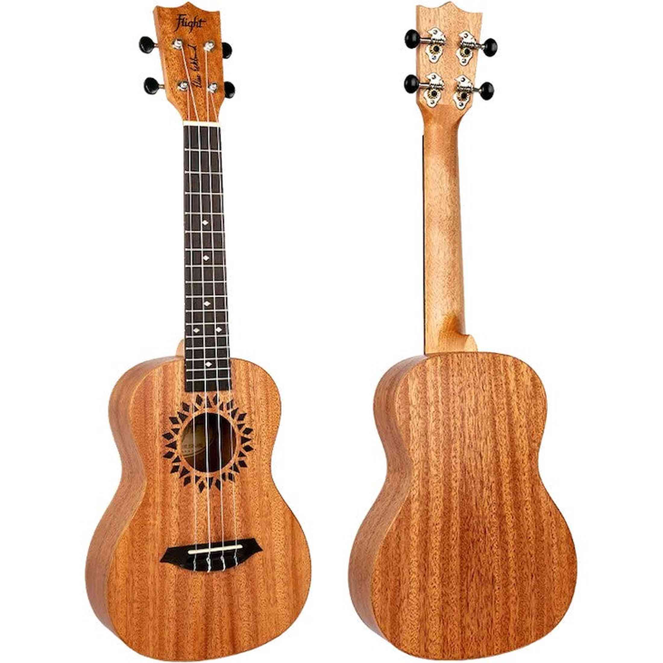 Flight Elise Ecklund Signature Concert Ukulele met Mahogany Body, Diamond Inlays en Aquila Super Nylgut Snaren