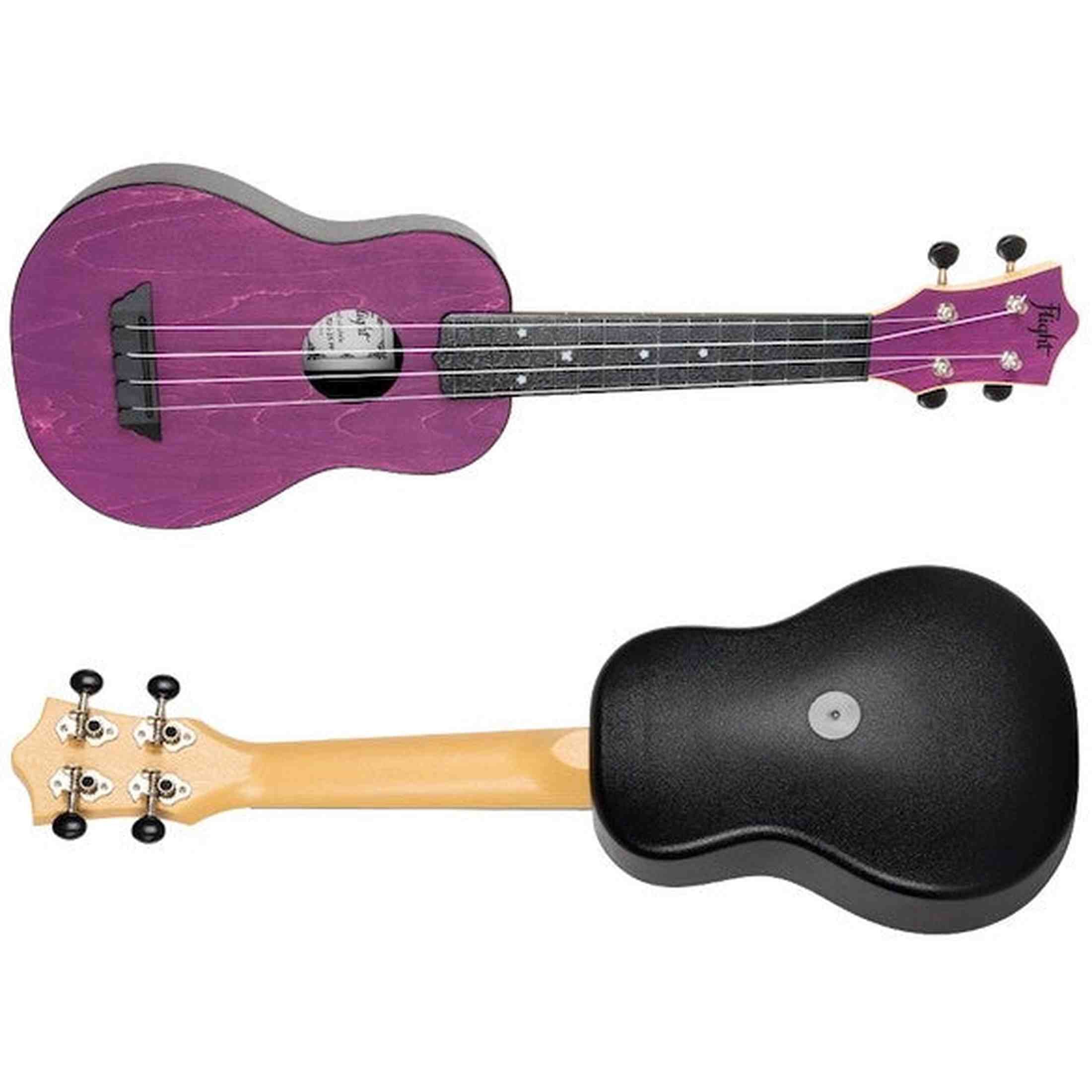 Flight TUS-35 PP Soprano Ukulele Paars met Linden Top, ABS Body en Aquila Snaren