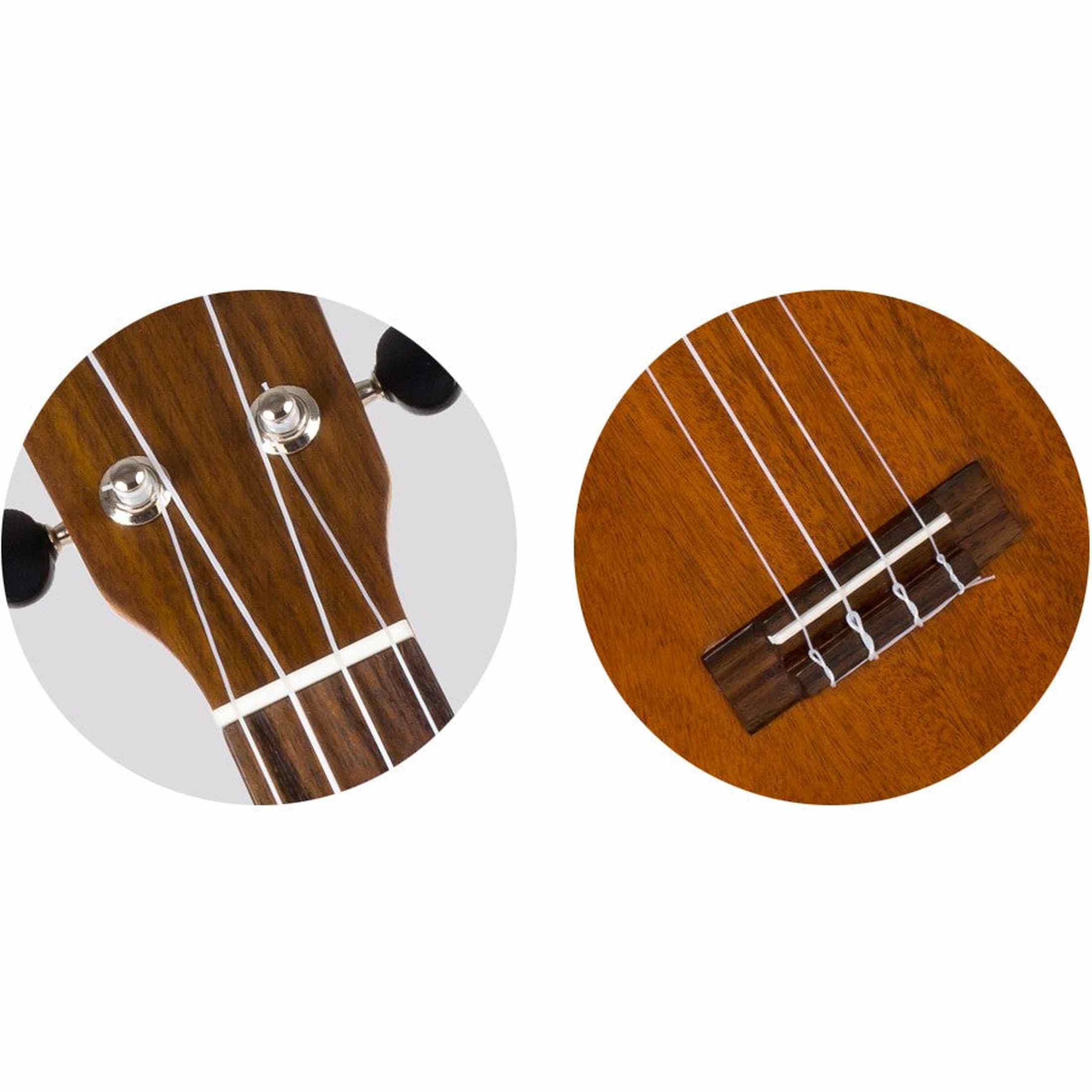 Flight LUS-5 Solid Mahogany Long Neck Soprano Ukulele met Solid Mahogany Body, Grover Tuners en Aquila Super Nylgut Snaren