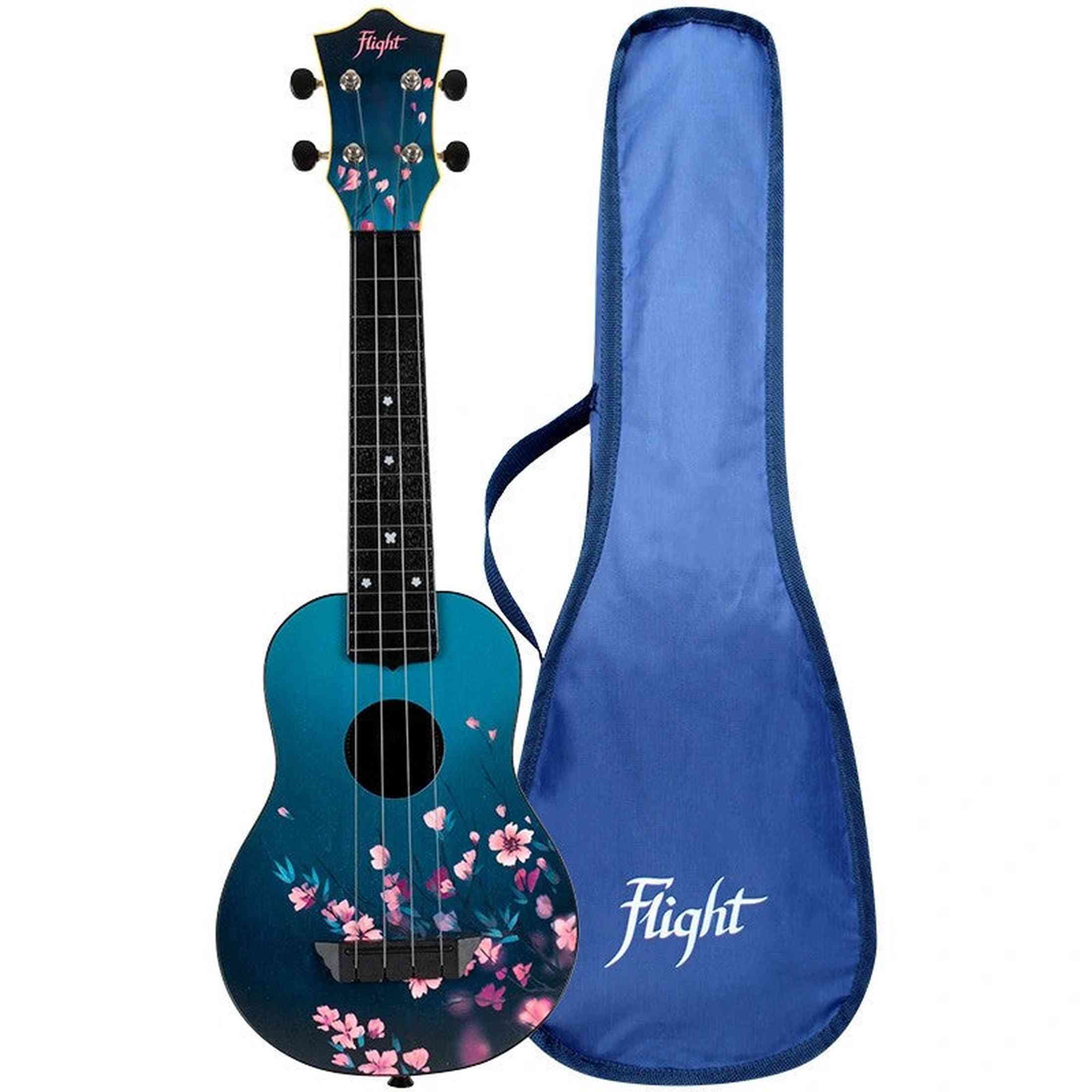 Flight TUS-32 SAKURA Soprano Ukulele met Linden Top, ABS Body, Aquila Sugar Snaren en Gigbag