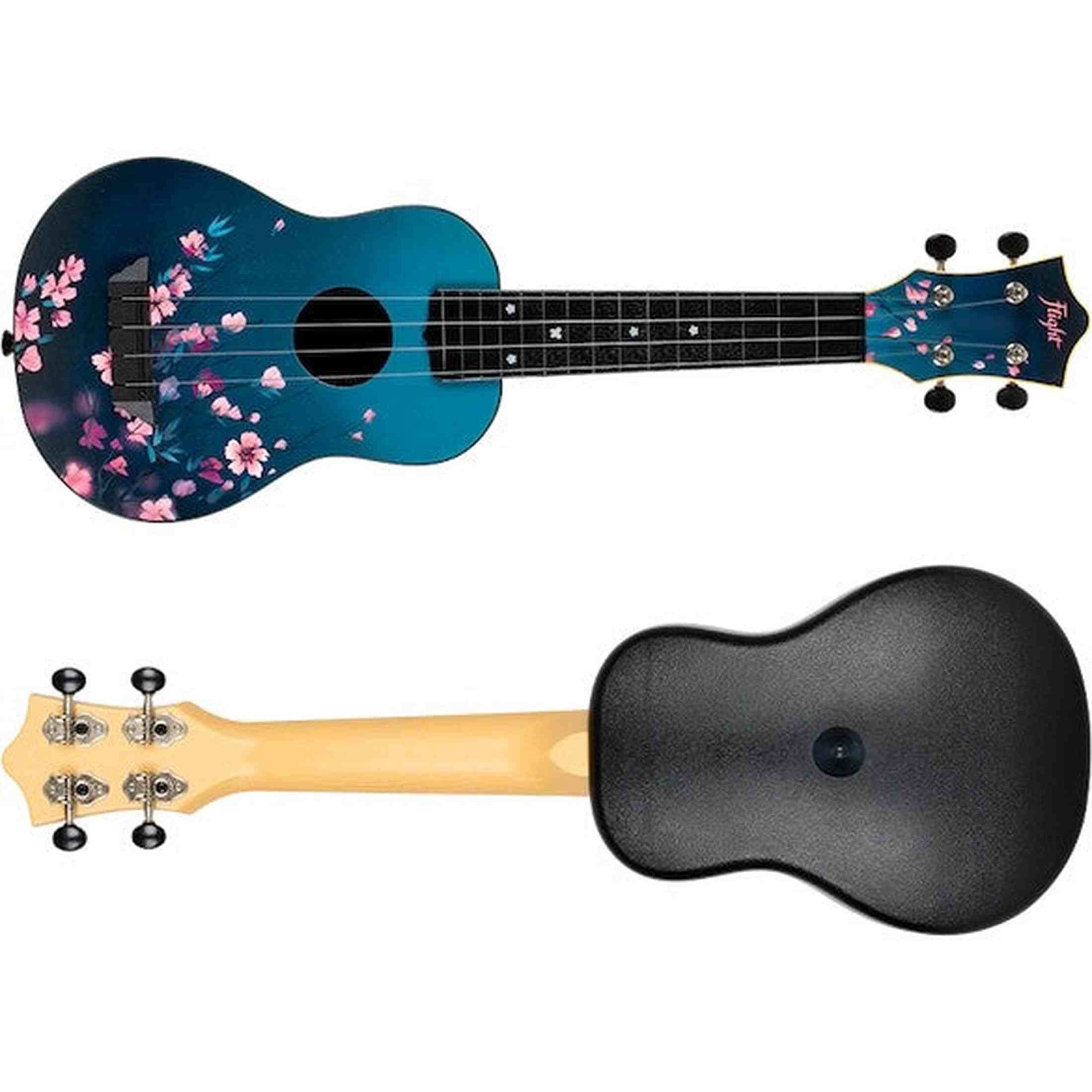 Flight TUS-32 SAKURA Soprano Ukulele met Linden Top, ABS Body, Aquila Sugar Snaren en Gigbag