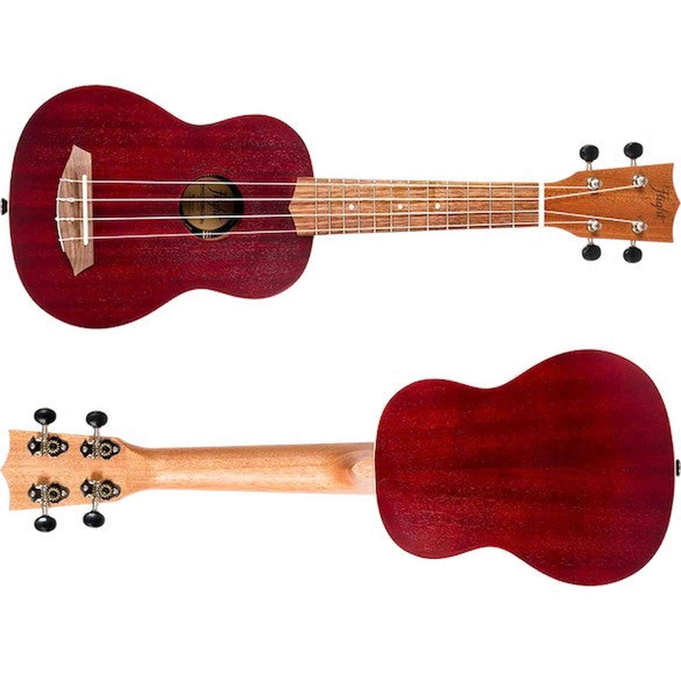 Flight NUS380 Coral Soprano Ukulele met Sapele Body, Walnut Toets, Bone Topkam en Flight Nylon Snaren