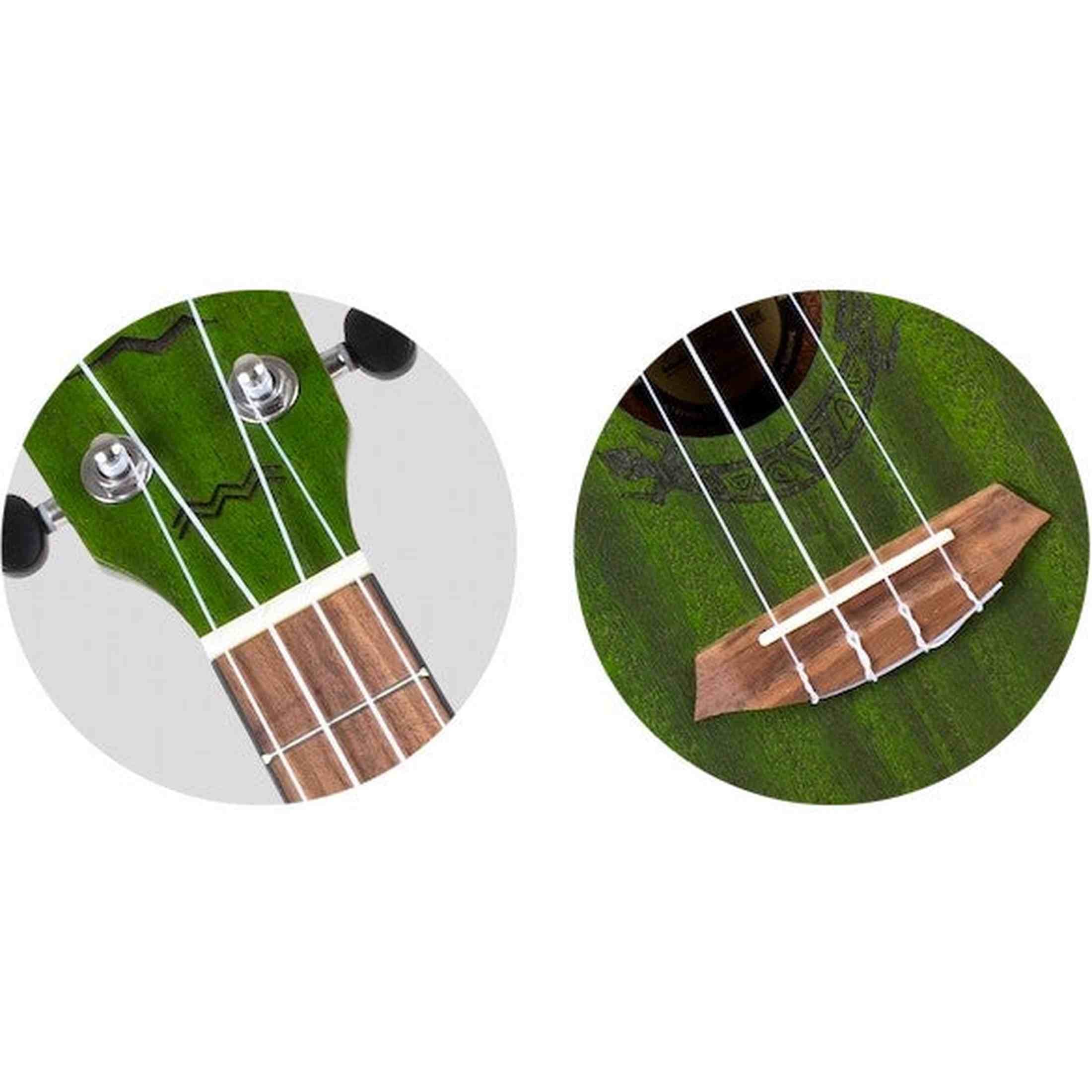 Flight DUC380 CEQ Jade Elektrisch-Akoestische Concert Ukulele met Cutaway, Mahogany Body, Pickup met EQ en Aquila Nylgut Snaren