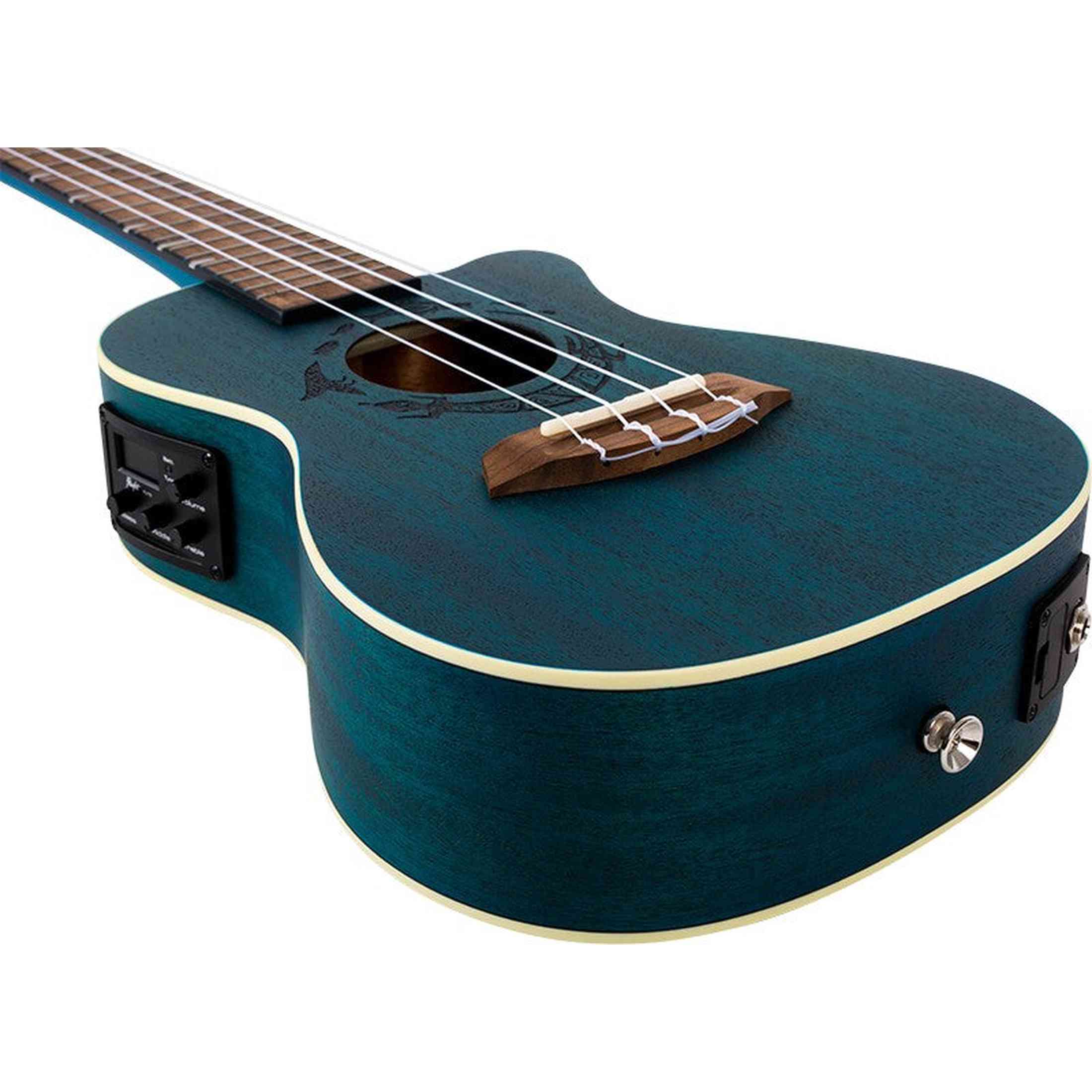 Flight DUC380 CEQ Topaz Elektrisch-Akoestische Concert Ukulele met Cutaway, Mahogany Body, Pickup met EQ en Aquila Nylgut Snaren