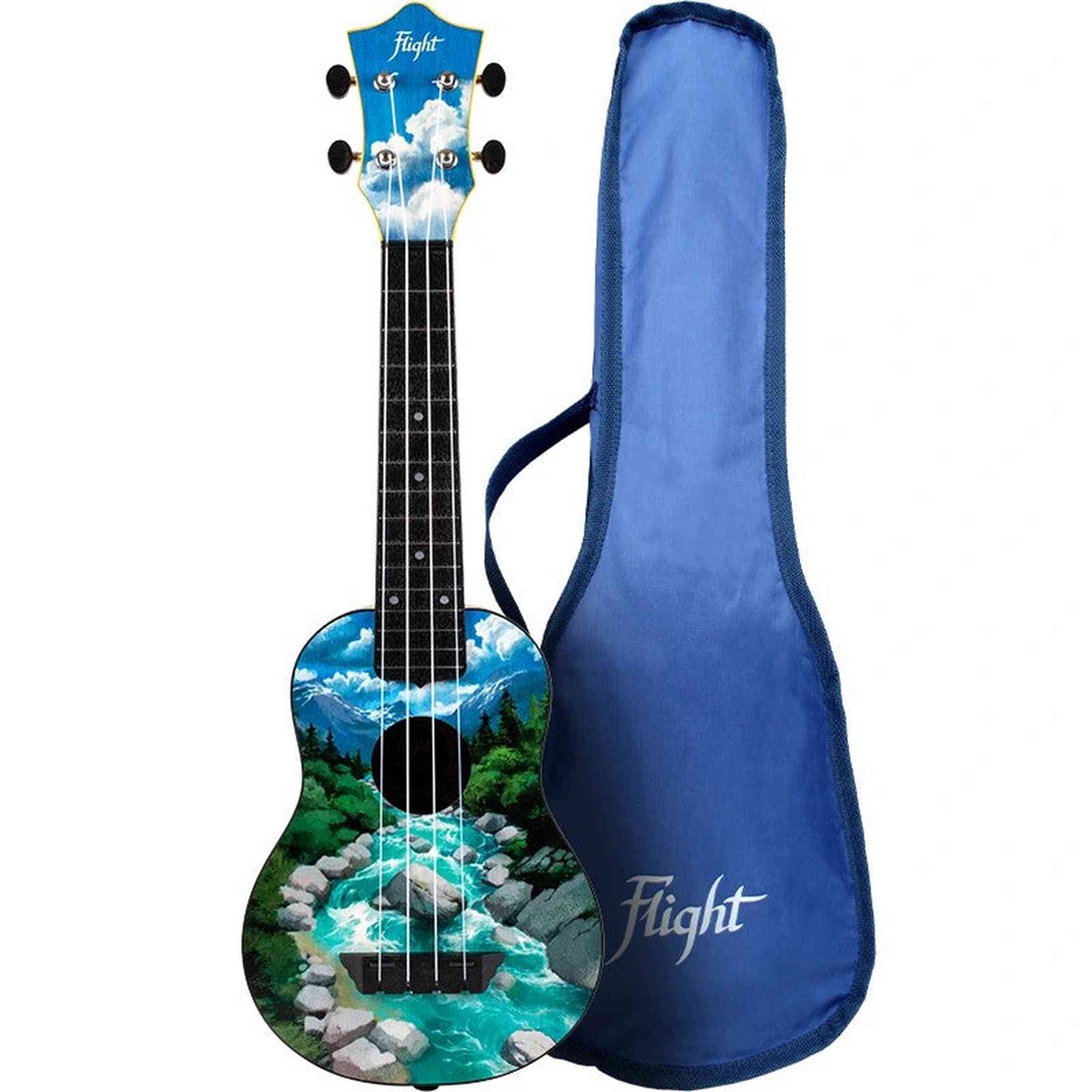 Flight TUS-30 SLO Soprano Ukulele met Linden Top, ABS Body en Aquila Super Nylgut Snaren