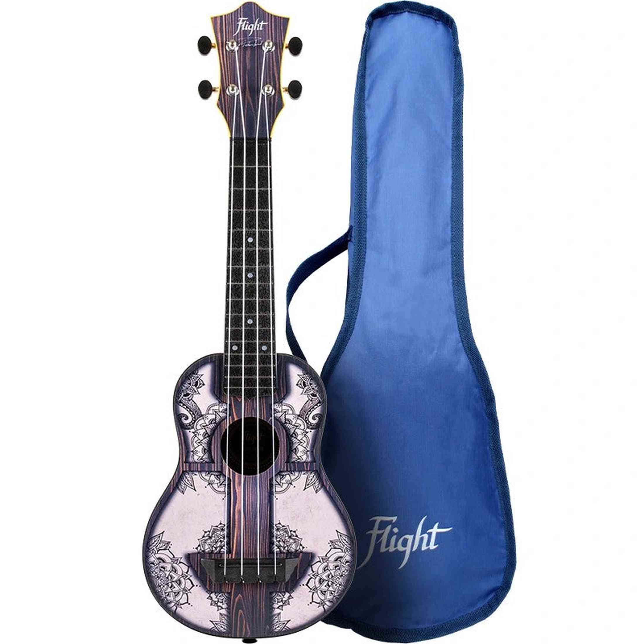 Flight TUS-40 MW Soprano Ukulele Mandala Wood met Linden Top, ABS Body en Aquila Super Nylgut Snaren