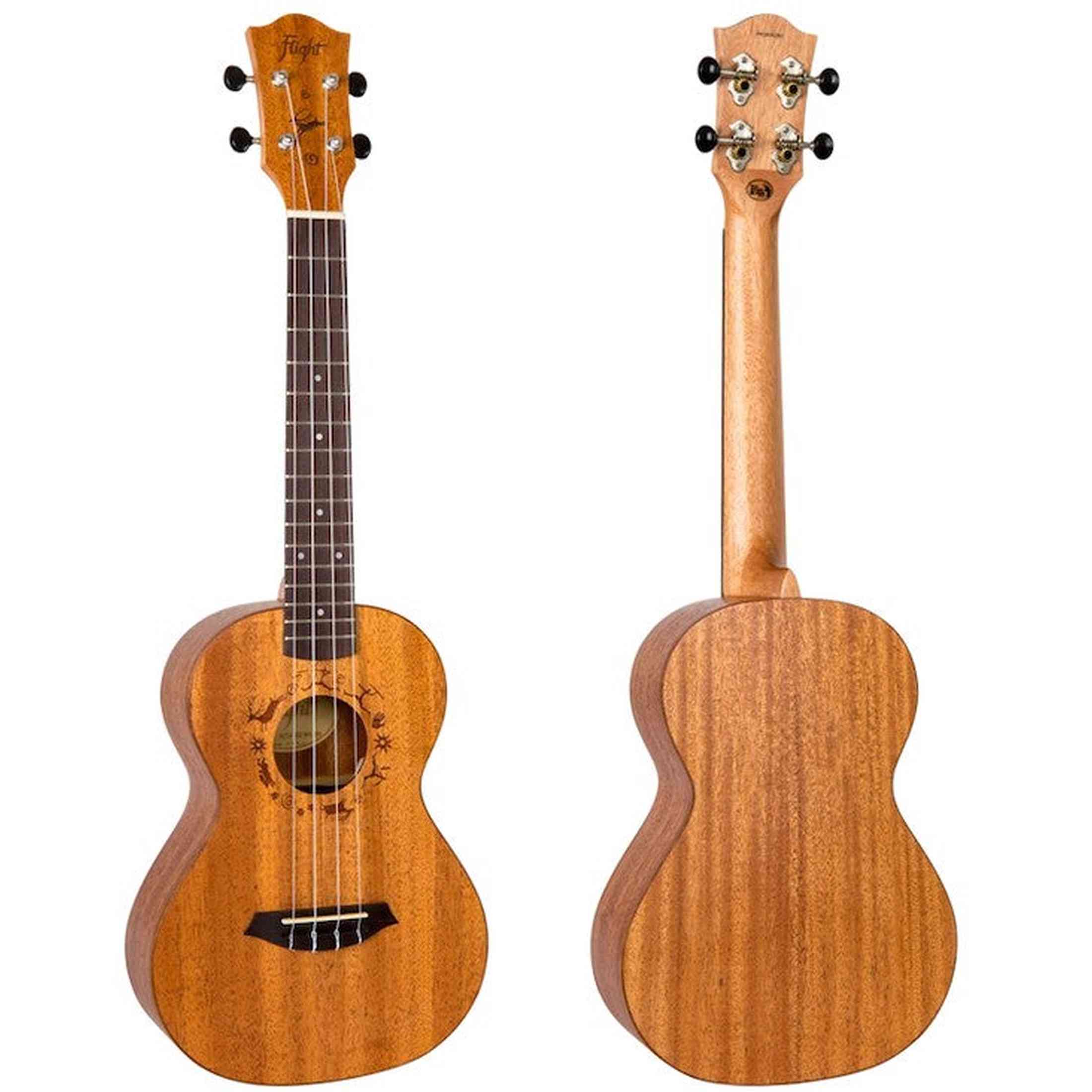 Flight DUT34 EQ MAH-A Elektrisch-Akoestische Tenor Ukulele met Mahogany Body, Pickup en Aquila Super Nylgut Snaren