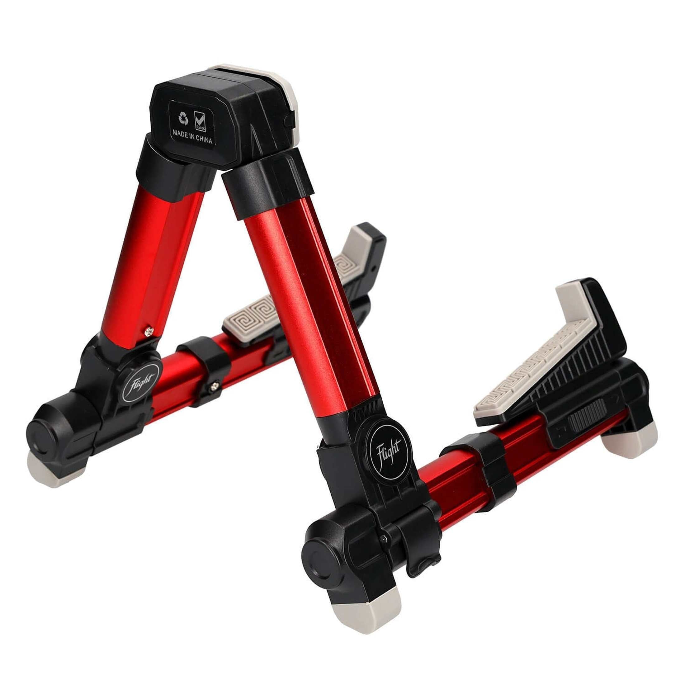 Flight FLUST01-RD Aluminium Ukulele Standaard Opvouwbaar met Rubber Bescherming