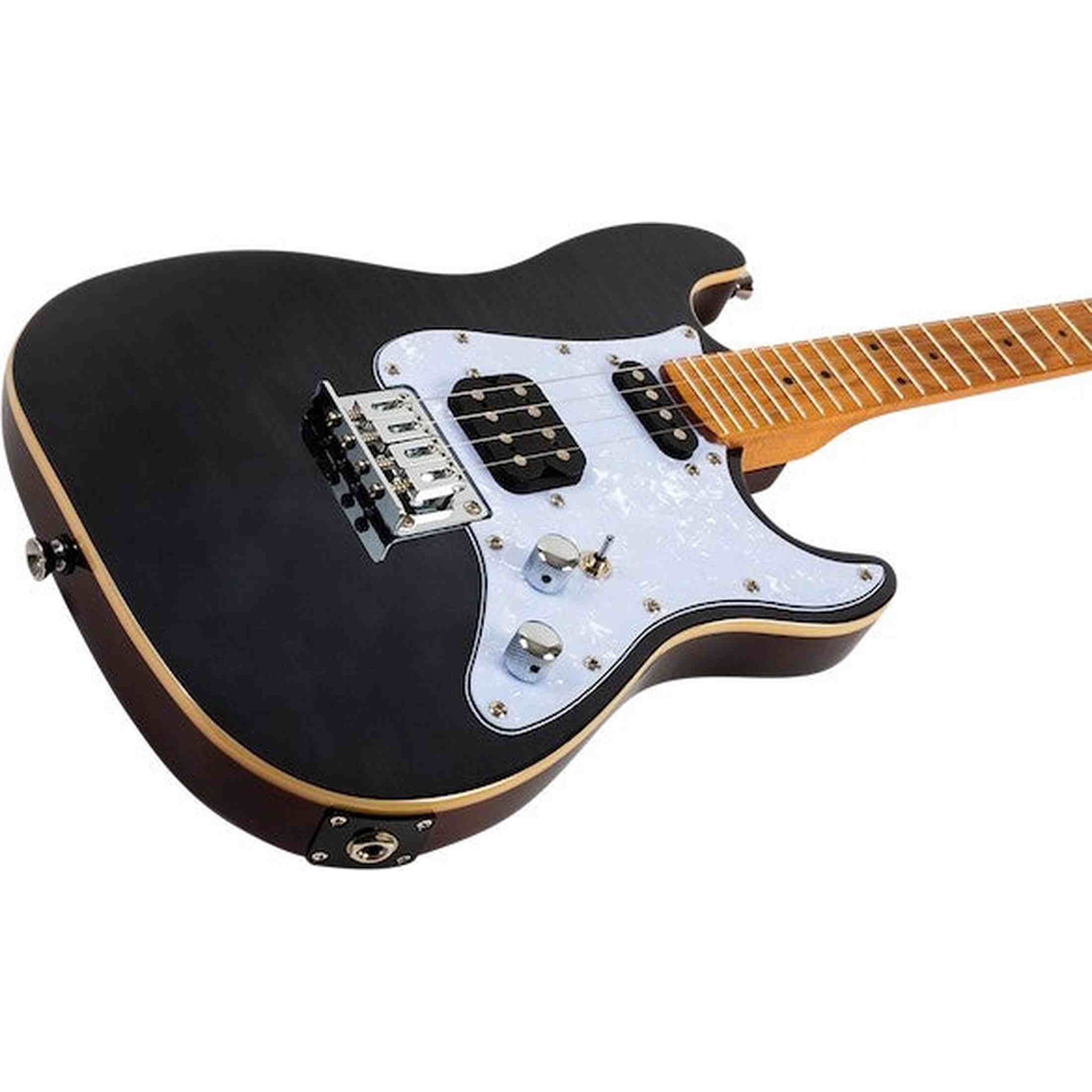 Flight Pathfinder Tenor TBK Elektrische Tenor Ukulele met Flame Maple Top en Transparent Black Afwerking