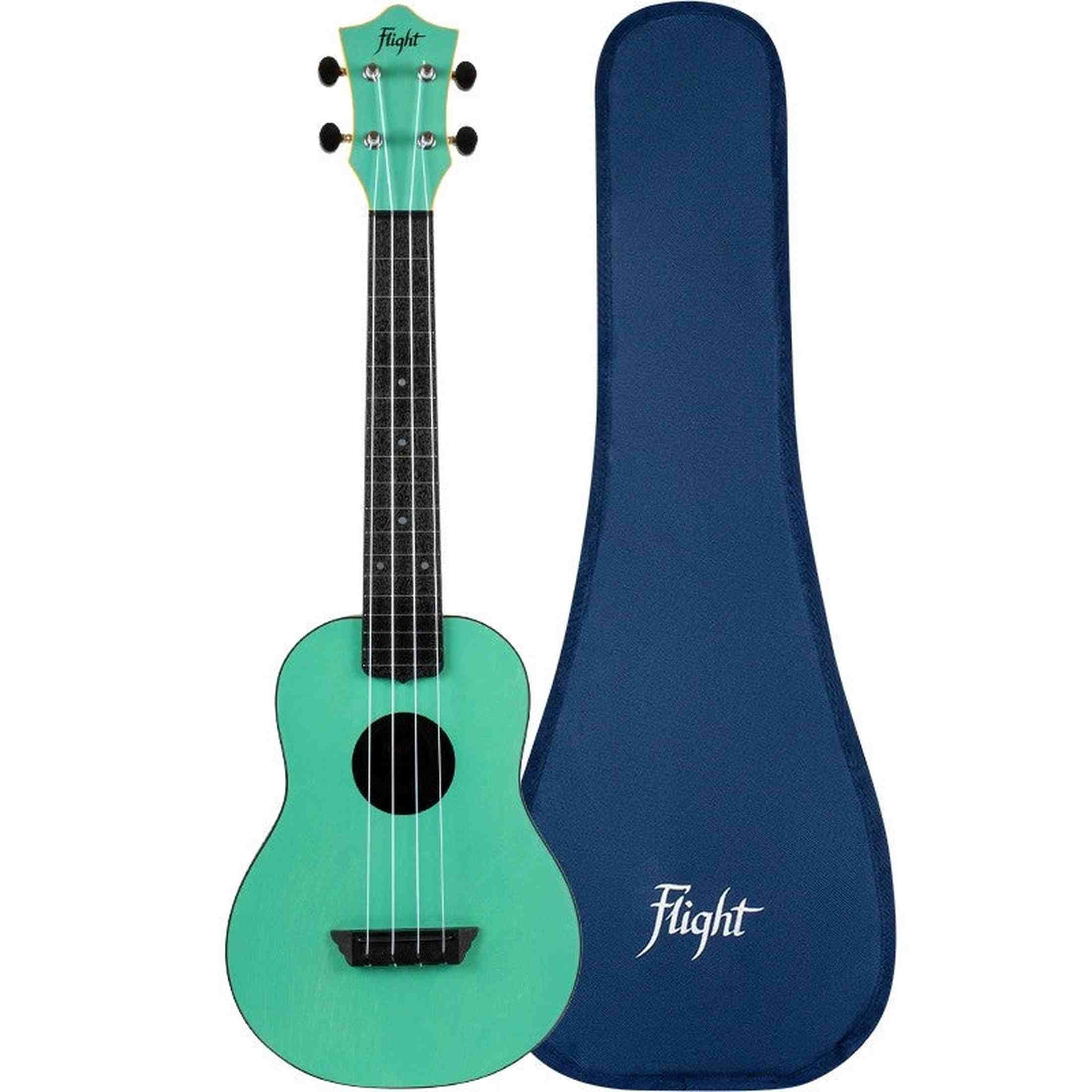 Flight TUC-35 LB Concert Ukulele Lichtblauw met Linden Top, ABS Body en Aquila Nylgut Snaren