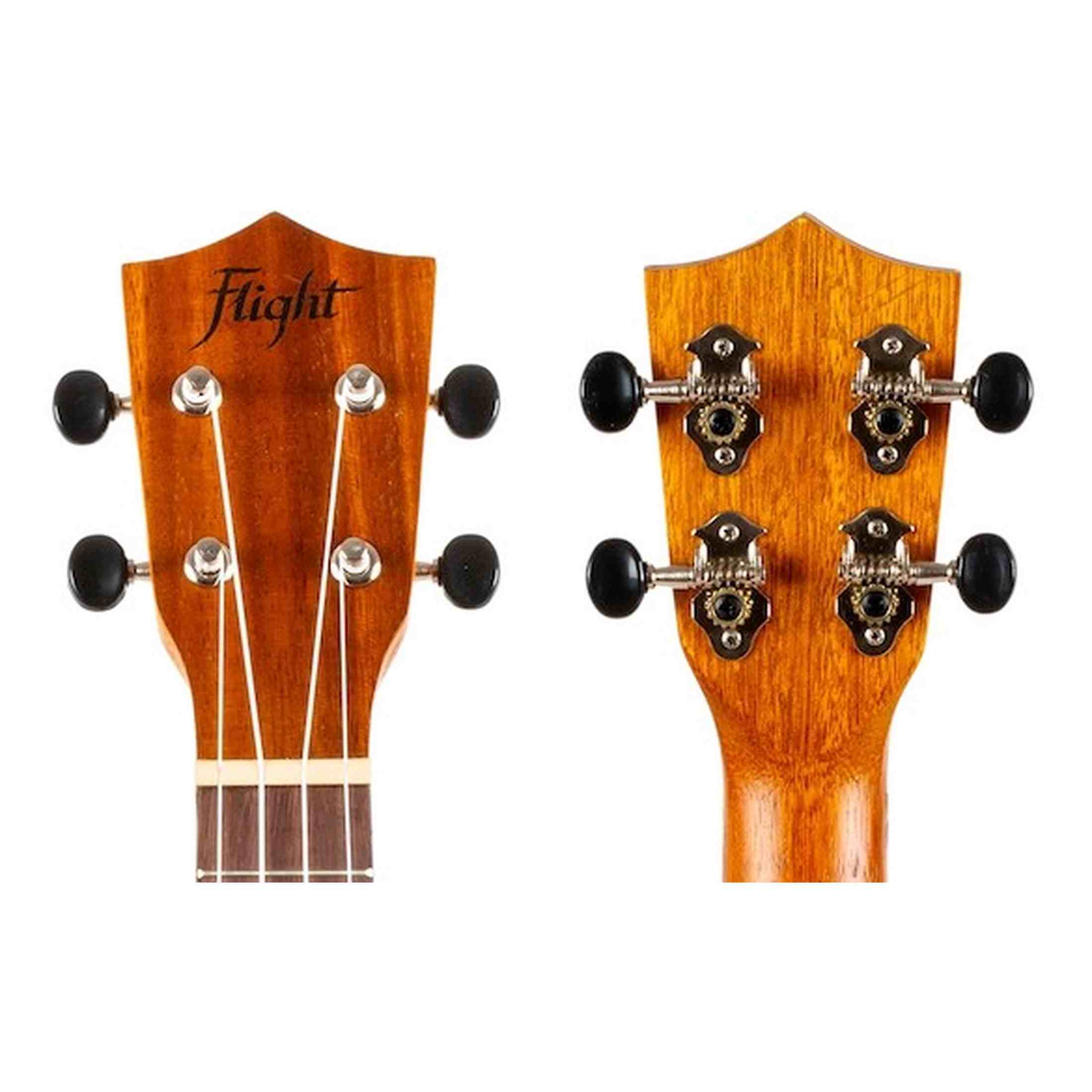 Flight NUS250 Soprano Ukulele met Gelamineerd Acacia Body, 38 mm Topkam en Gigbag