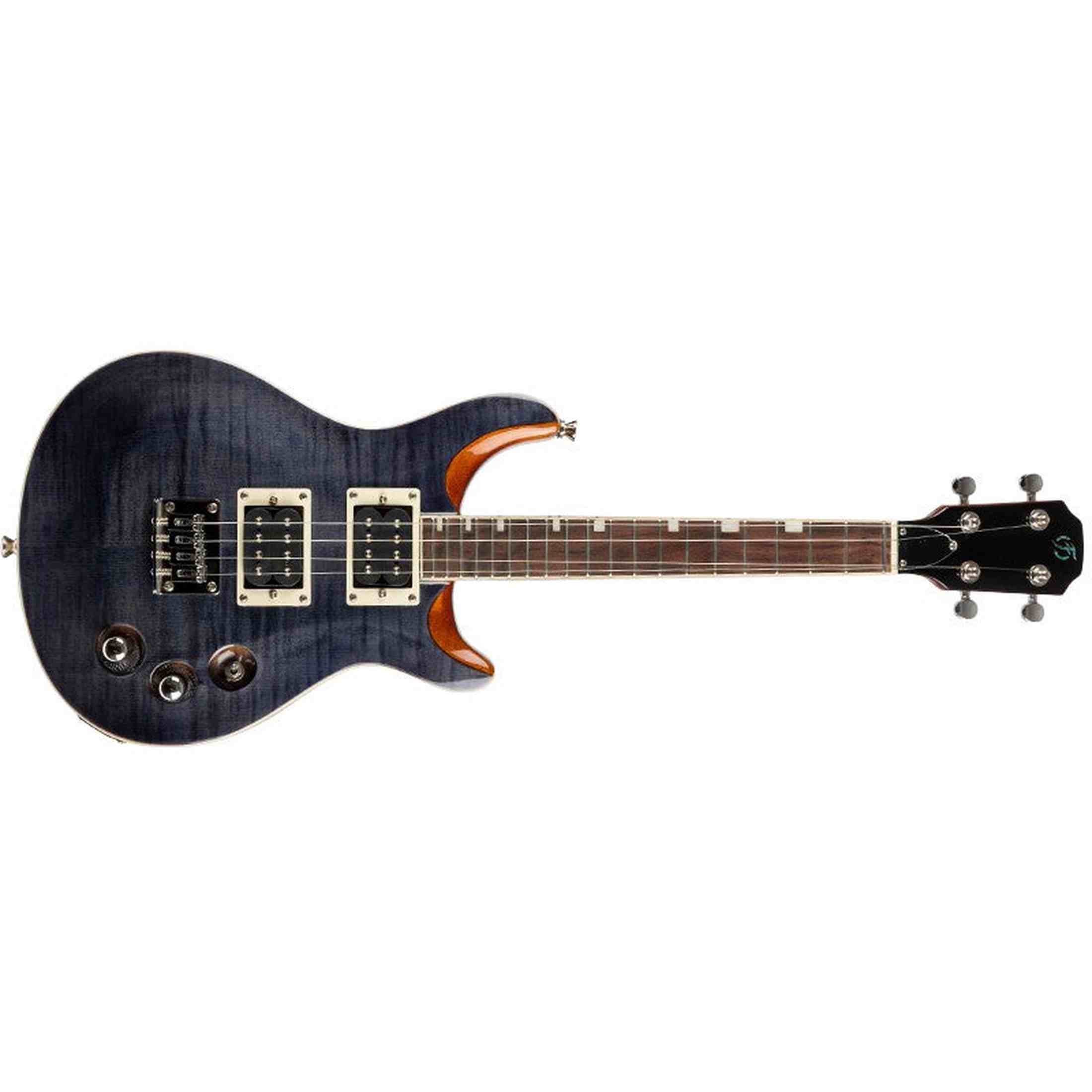 Flight Vanguard Transparent Black – Elektrische Solidbody Tenor Ukulele met 2 Humbuckers