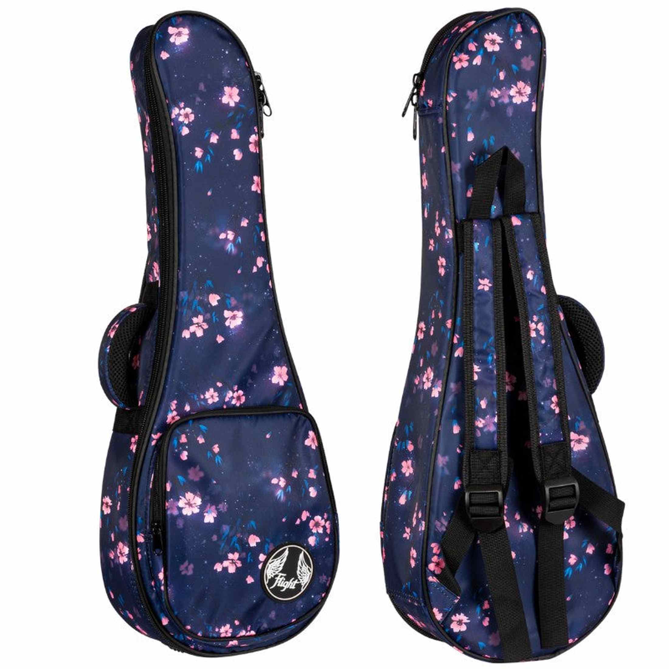 Flight FUB-C-SAKURA Gevoerde Gigbag voor Concert Ukulele met Sakura Design en Accessoirevak