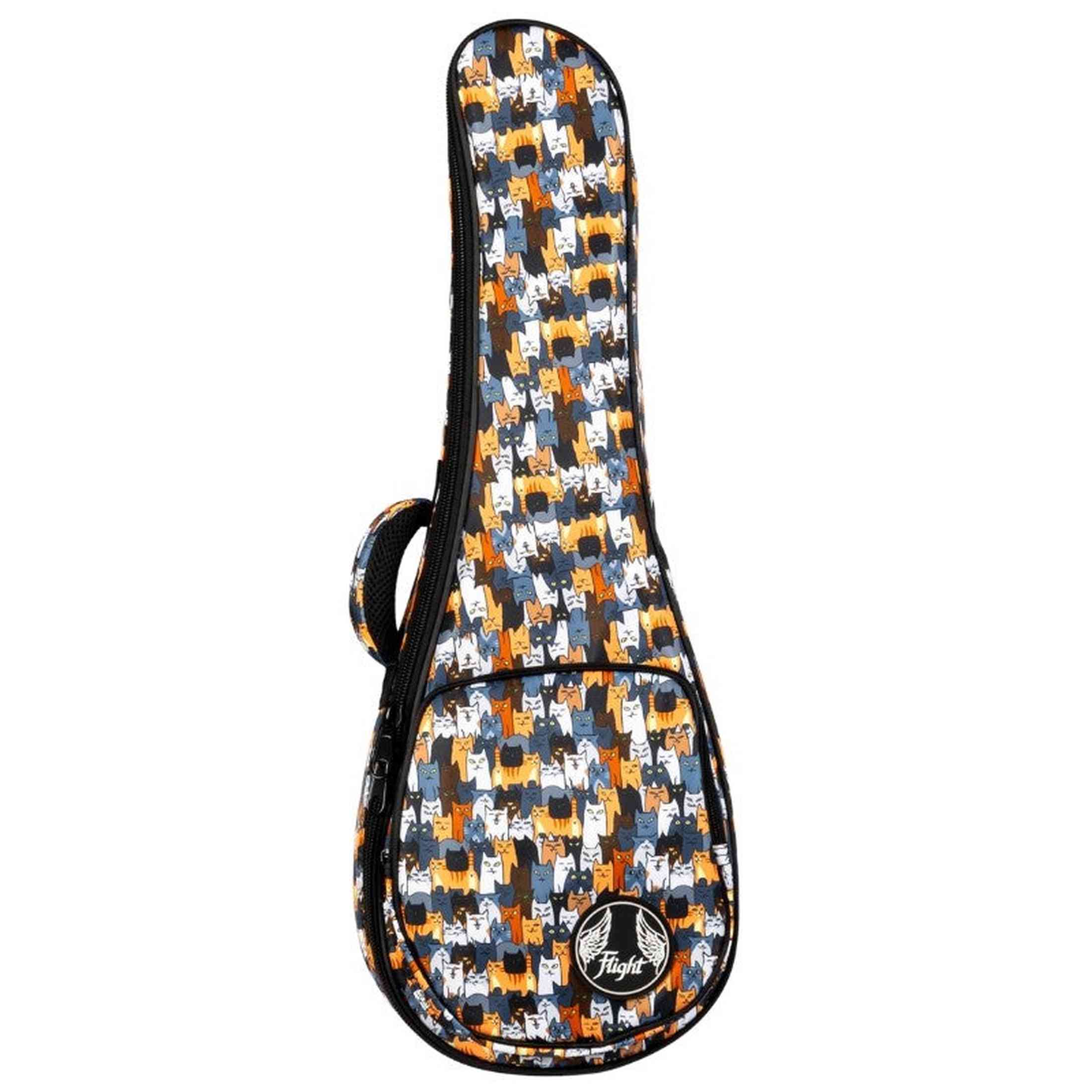 Flight FUB-C-CATS Gevoerde Gigbag voor Concert Ukulele met Cats Design en Accessoirevak