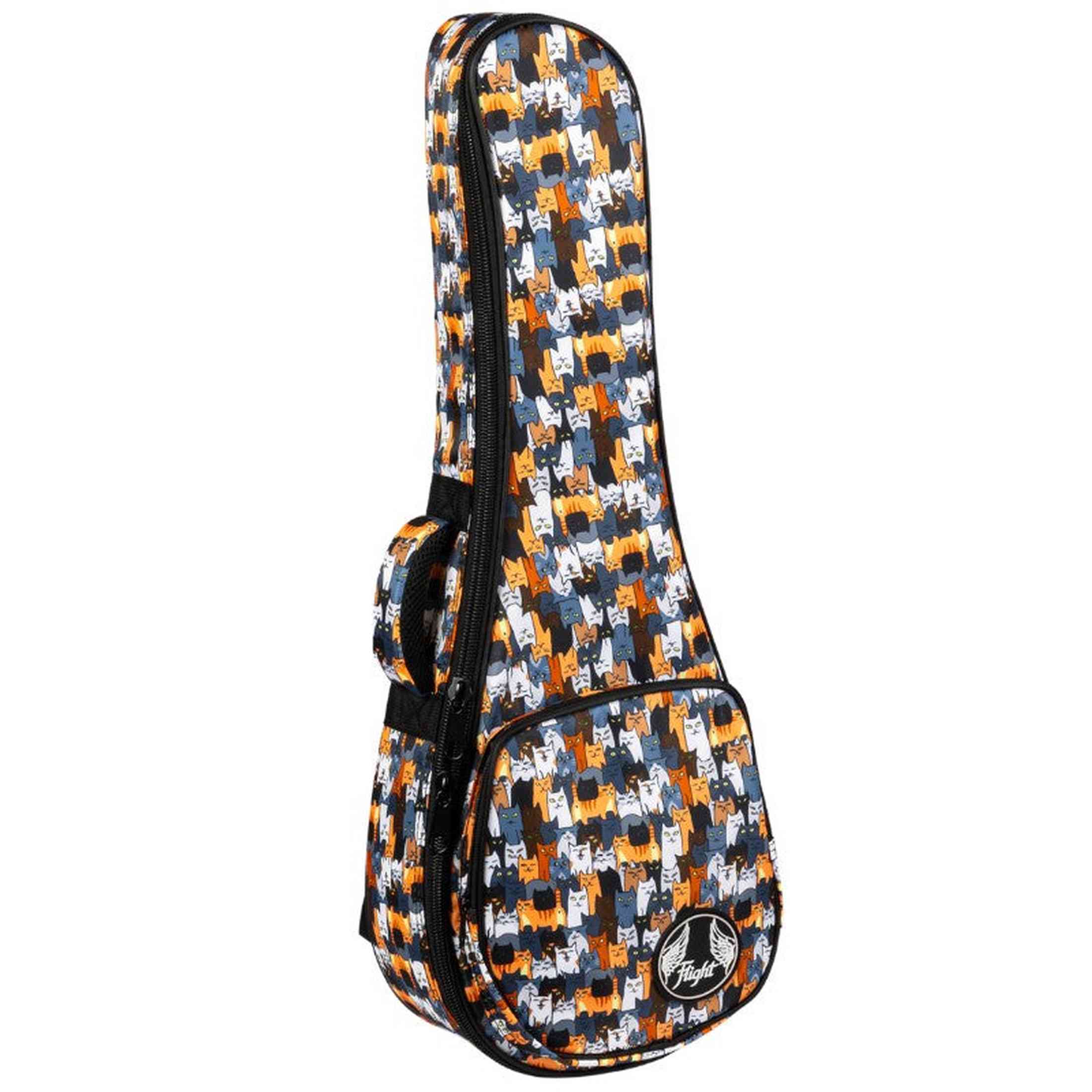 Flight FUB-C-CATS Gevoerde Gigbag voor Concert Ukulele met Cats Design en Accessoirevak