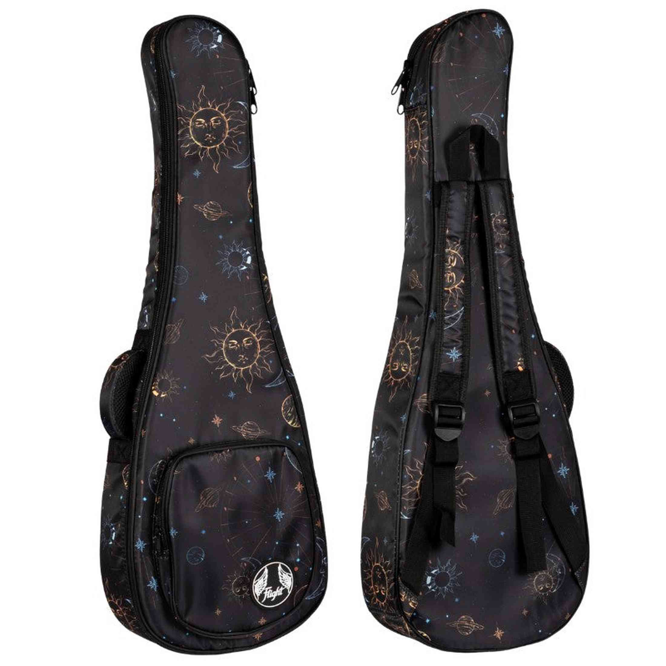 Flight FUB-B-GALAXY Gevoerde Gigbag voor Baritone Ukulele met Galaxy Design en Accessoirevak