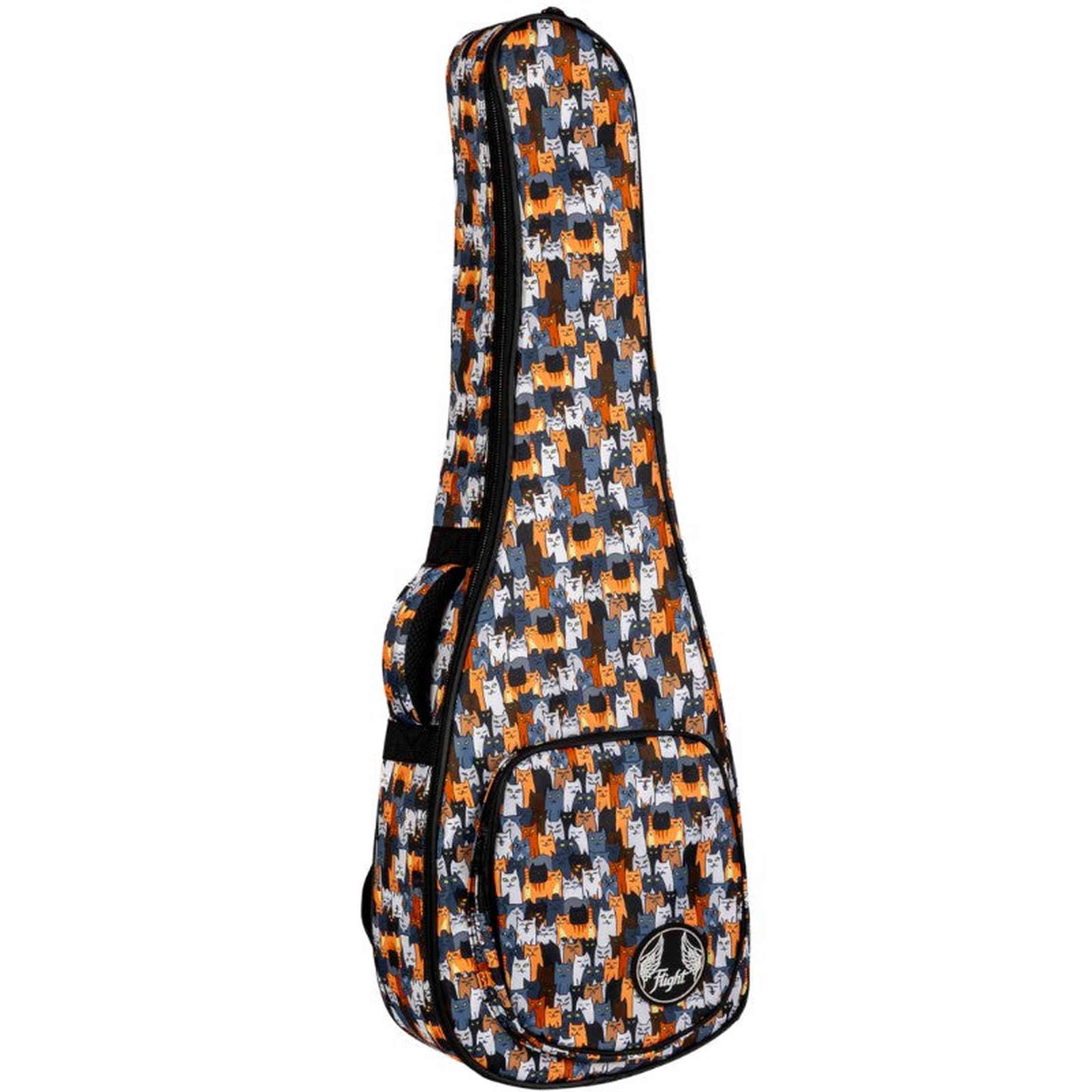 Flight FUB-B-CATS Gevoerde Gigbag voor Baritone Ukulele met Cats Design en Accessoirevak