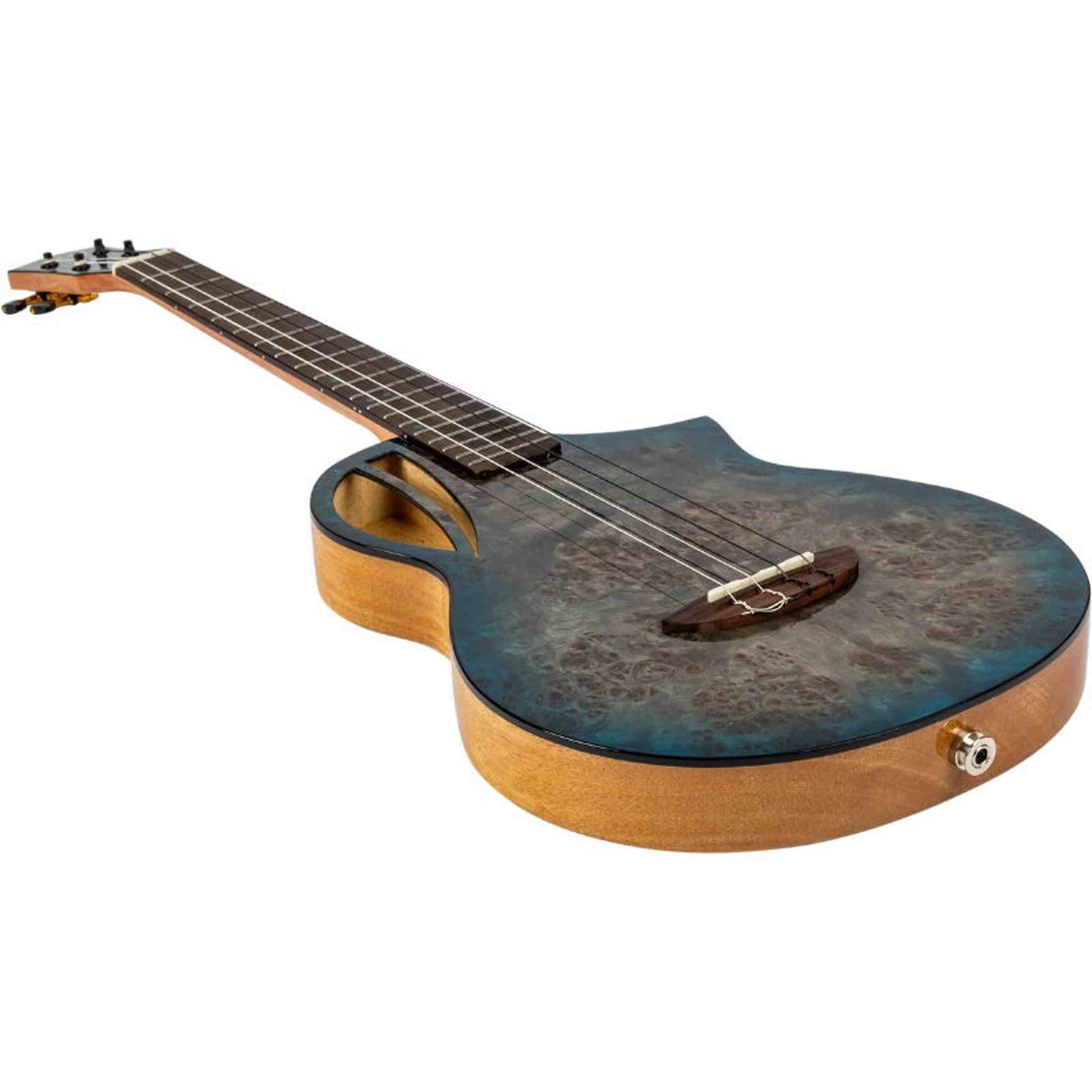 Flight Aviator Galaxy Baritone BL CE All Solid Poplar/Mango Cosmic Blue Elektro Akoestische Ukulele