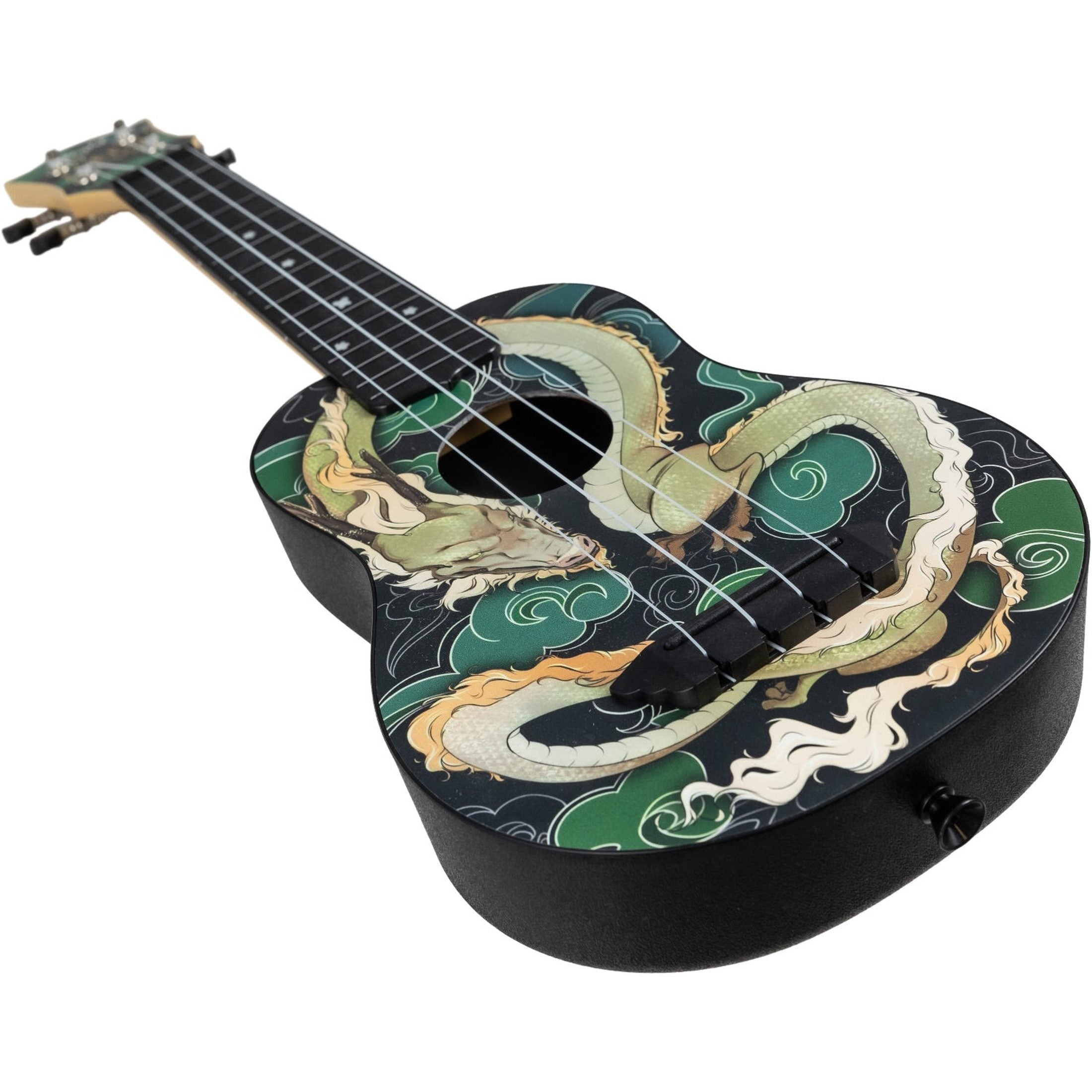 Flight TUS Jade Dragon Soprano Ukulele met Linden Top, ABS Body en Dragon Print