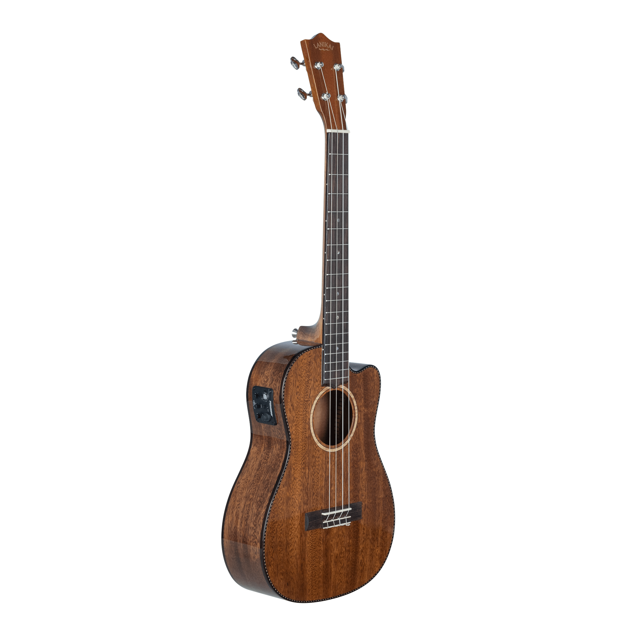 LANIKAI LKUMAS-CEB Baritonukulele,All Solid Mahogany Serie,Cutaway, voorversterke