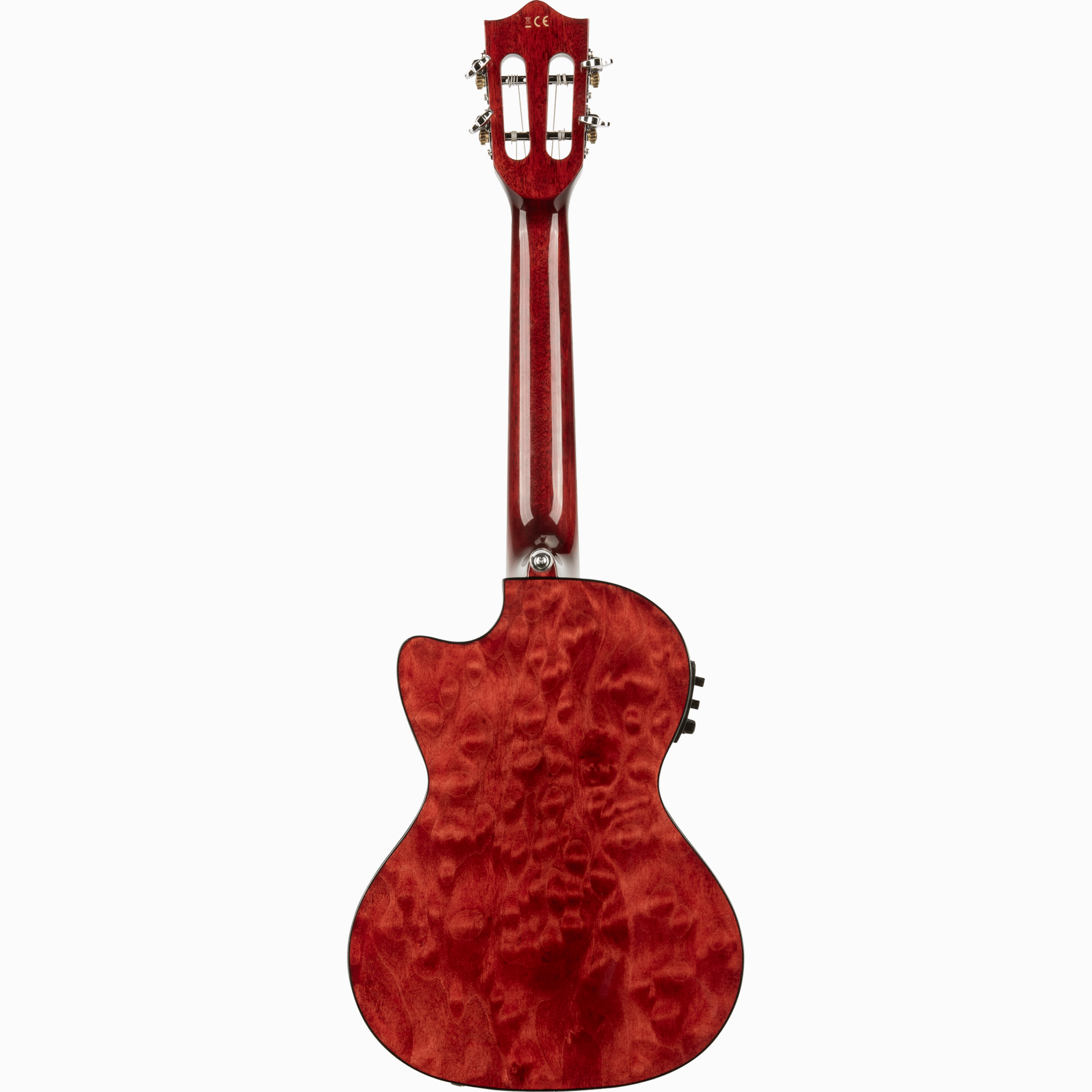 LANIKAI LKUQM-RDCET Tenorukelele, Quilted Maple-serie, rood, cutaway,voorversterke