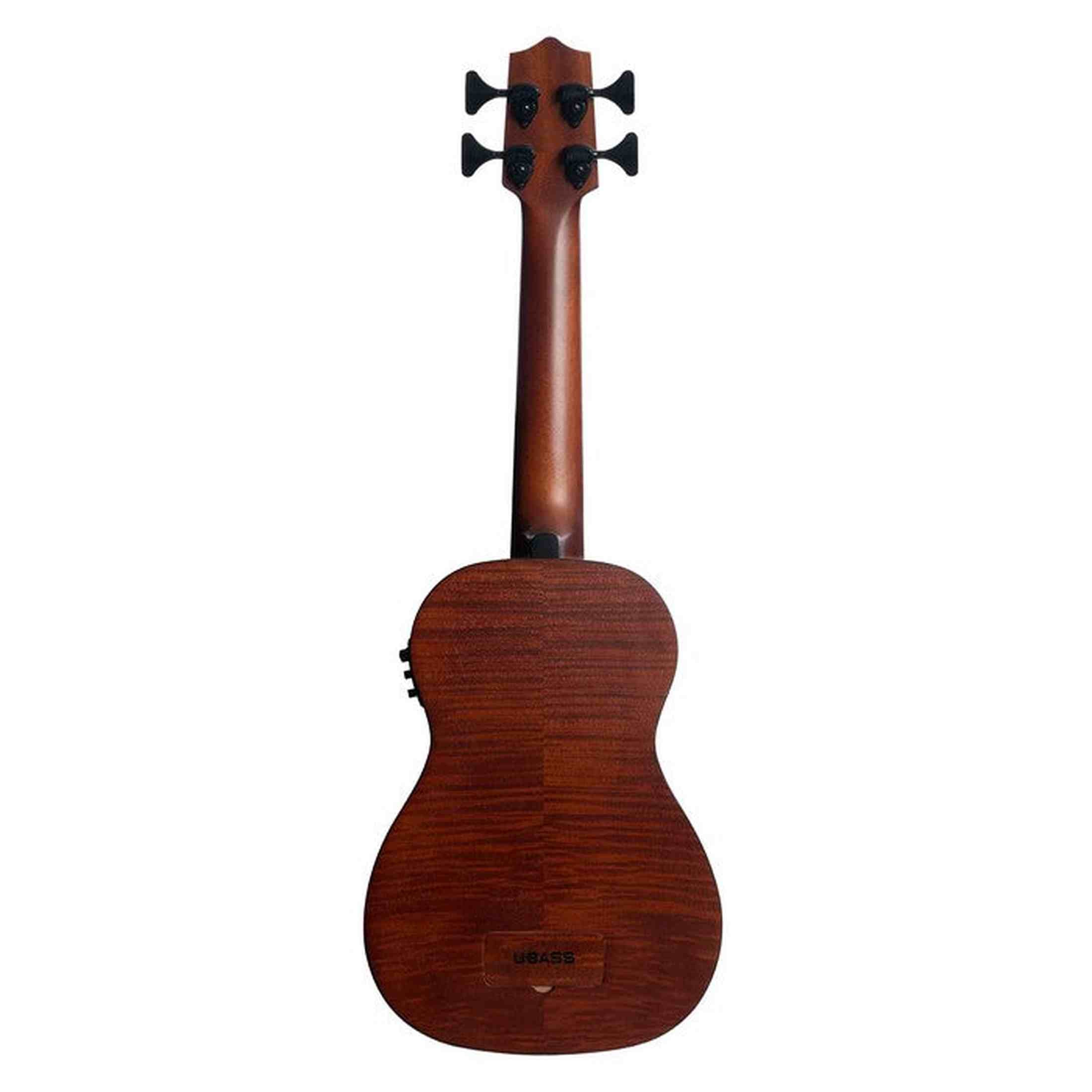 Kala Exotic Mahogany Left-Handed U•BASS® bas ukulele – Linkshandig, Fishman EQ, Pahoehoe snaren en Gigbag