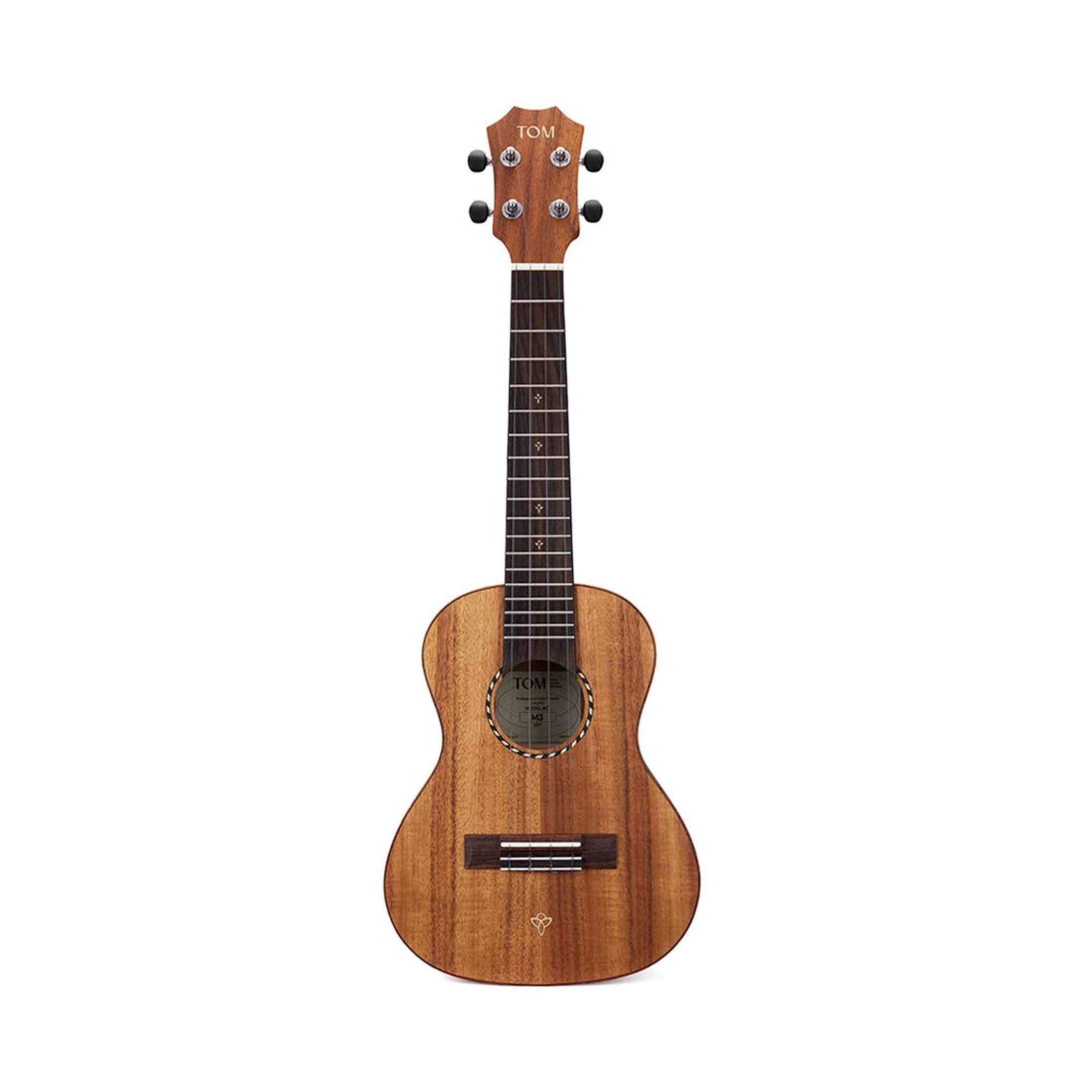 TOM M3 Concert Ukelele met Acacia Body en D'Addario Snaren Inclusief Luxe Hoes