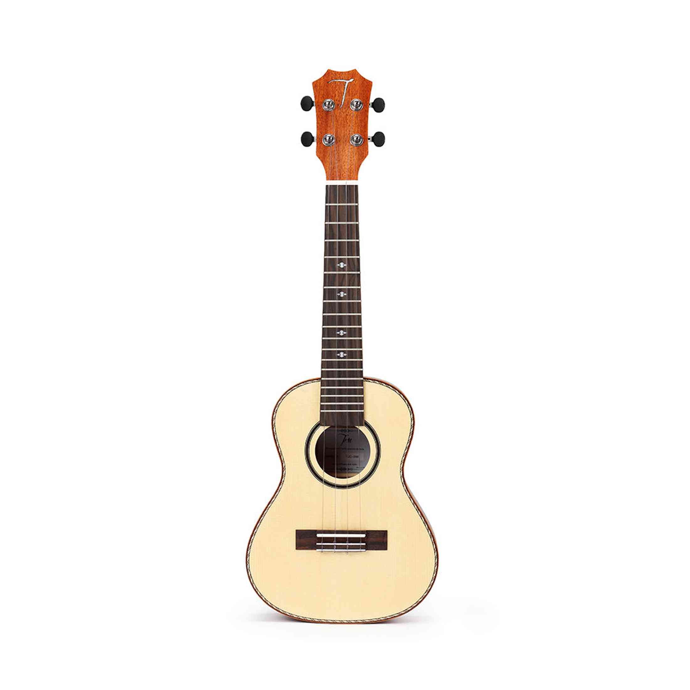 TOM 280 Concert Ukulele Massief Sparren met Mahonie Afwerking en Luxe Hoes