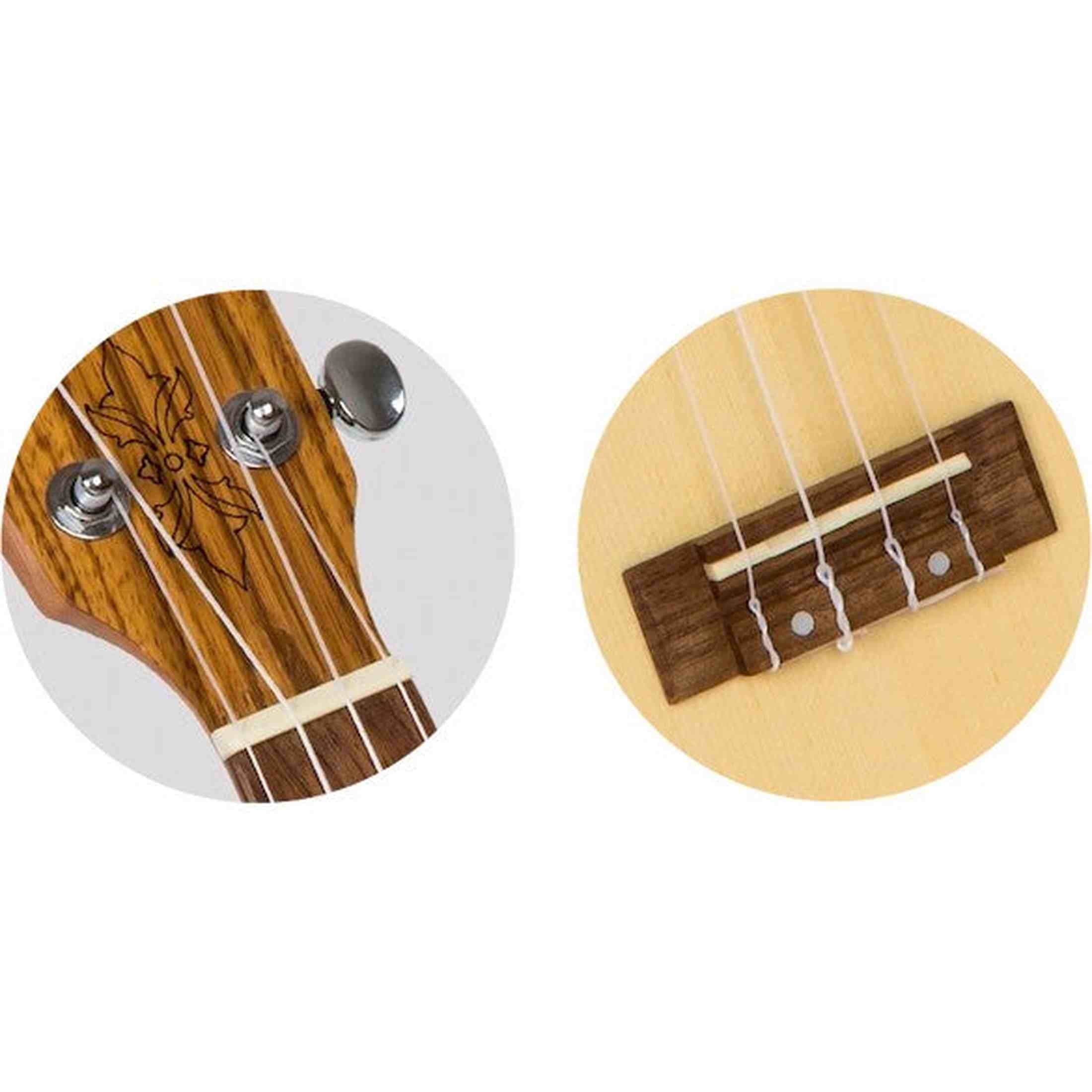 Flight DUS320 SP/ZEB Soprano Ukulele met Spruce Top, Zebrawood Body en Aquila Super Nylgut Snaren