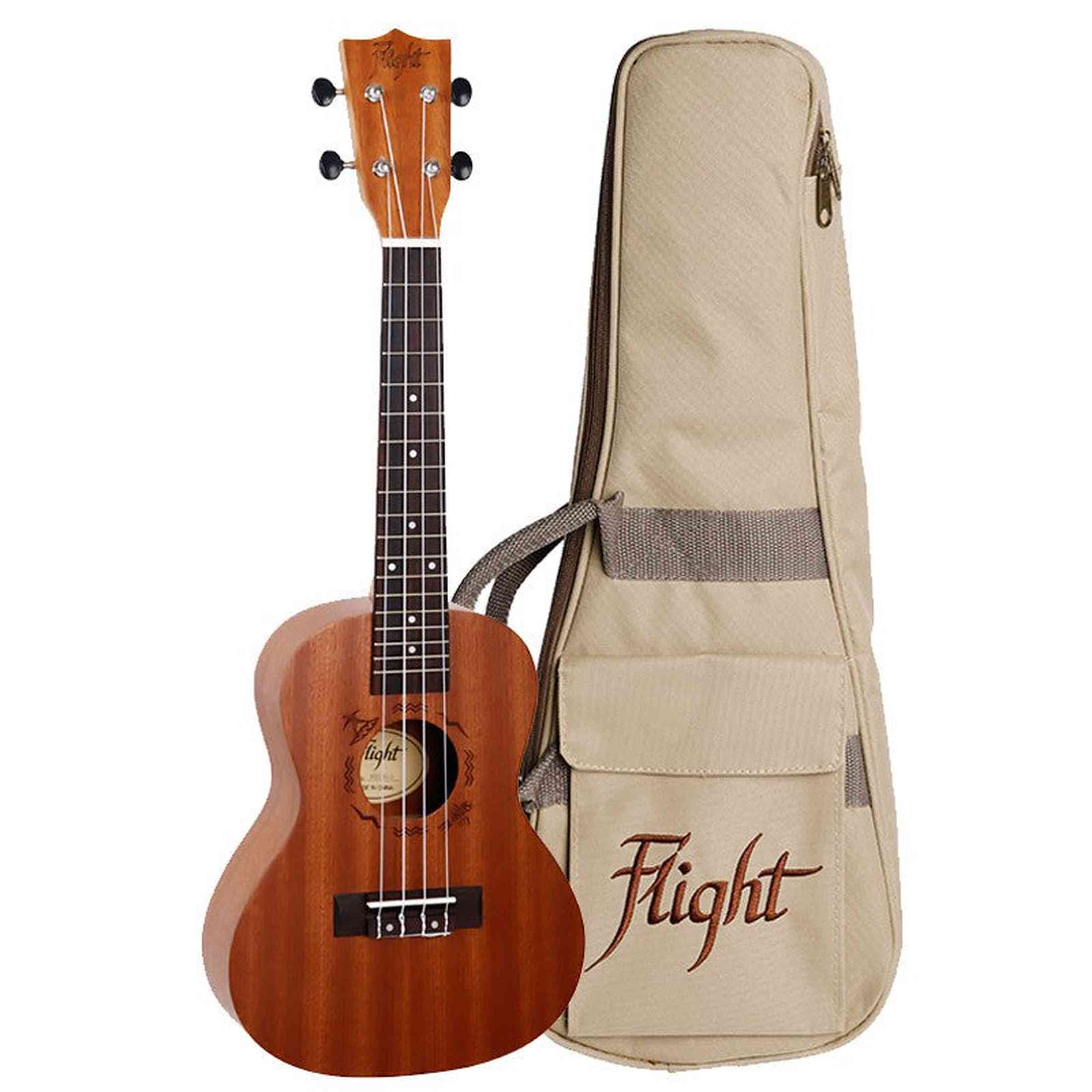 Flight NUC310 Concert Ukulele met African Sapele Body, Bone Topkam en 18 Frets