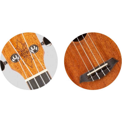 Flight DUS321 MAH Soprano Ukulele met Mahogany Body, Bone Topkam en Aquila Super Nylgut Snaren