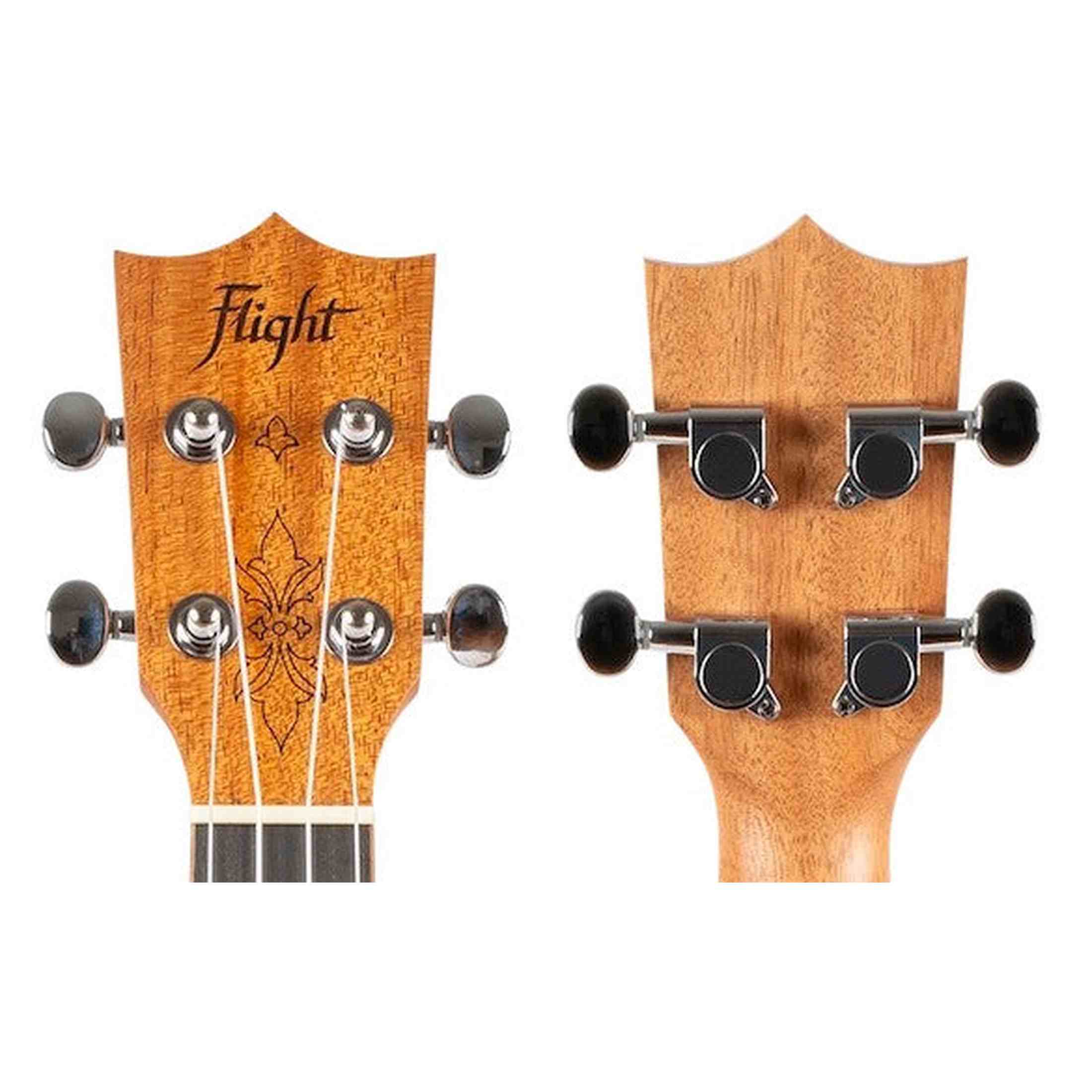 Flight DUS321 MAH Soprano Ukulele met Mahogany Body, Bone Topkam en Aquila Super Nylgut Snaren