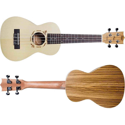 Flight DUC325 SP/ZEB Concert Ukulele met Engelmann Spruce Top, Zebrawood Body en Aquila Super Nylgut Snaren