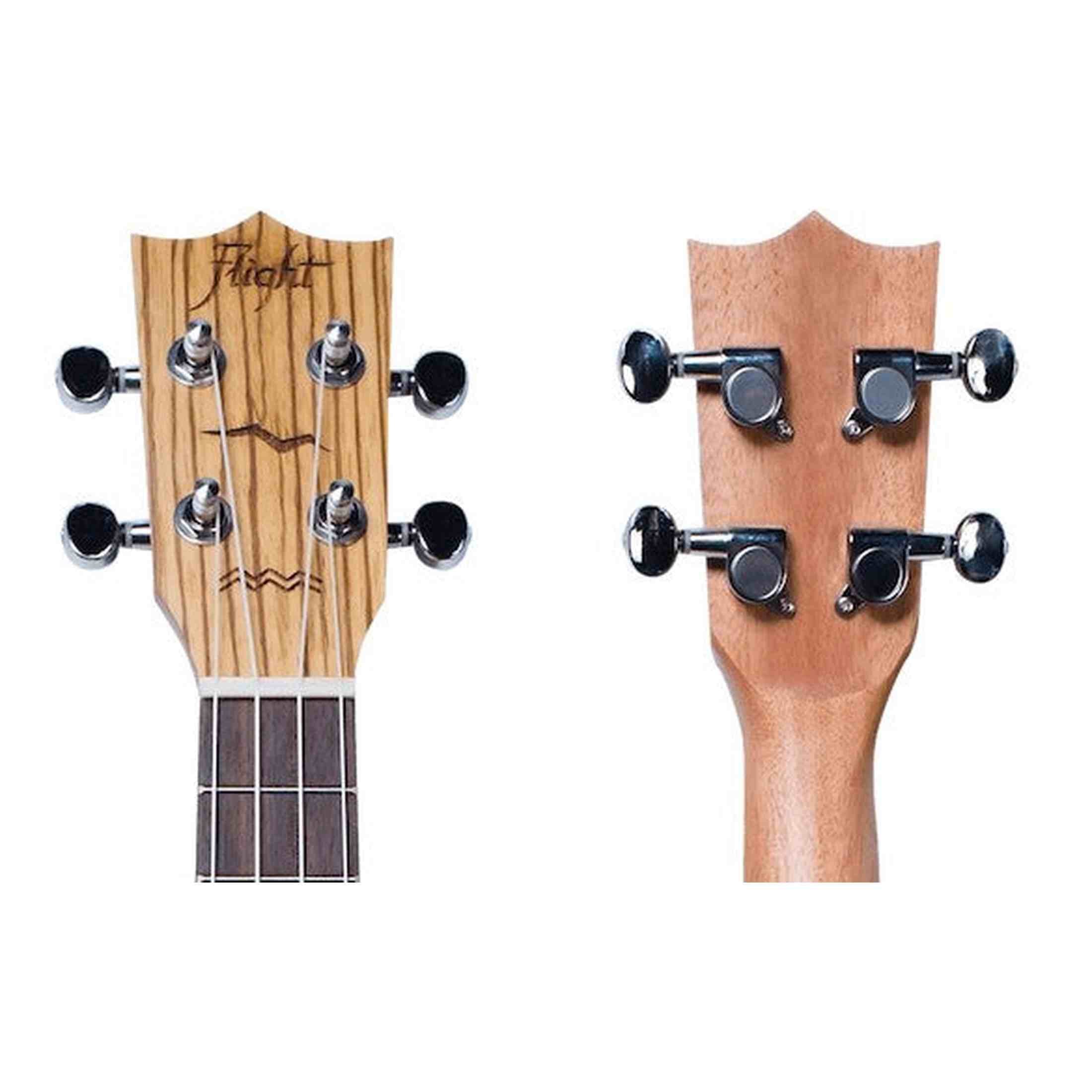 Flight DUC325 SP/ZEB Concert Ukulele met Engelmann Spruce Top, Zebrawood Body en Aquila Super Nylgut Snaren