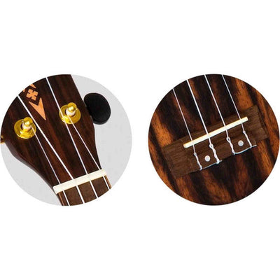 Flight DUS460 Amara Soprano Ukulele met Amara Body, Bone Topkam en Aquila Super Nylgut Snaren