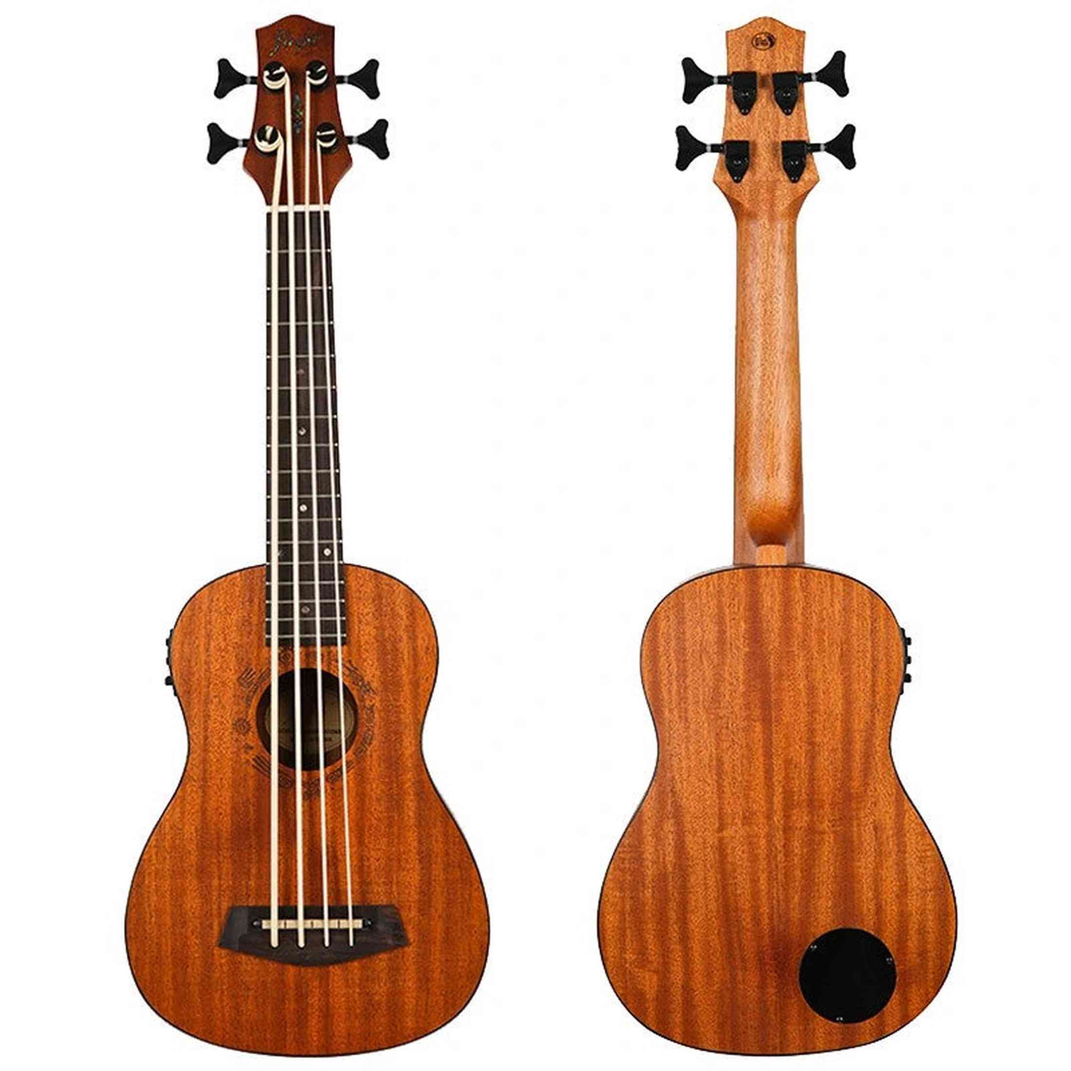 Flight DUBS Bass Ukulele met Mahogany Body, Walnut Toets en Actieve Pickup