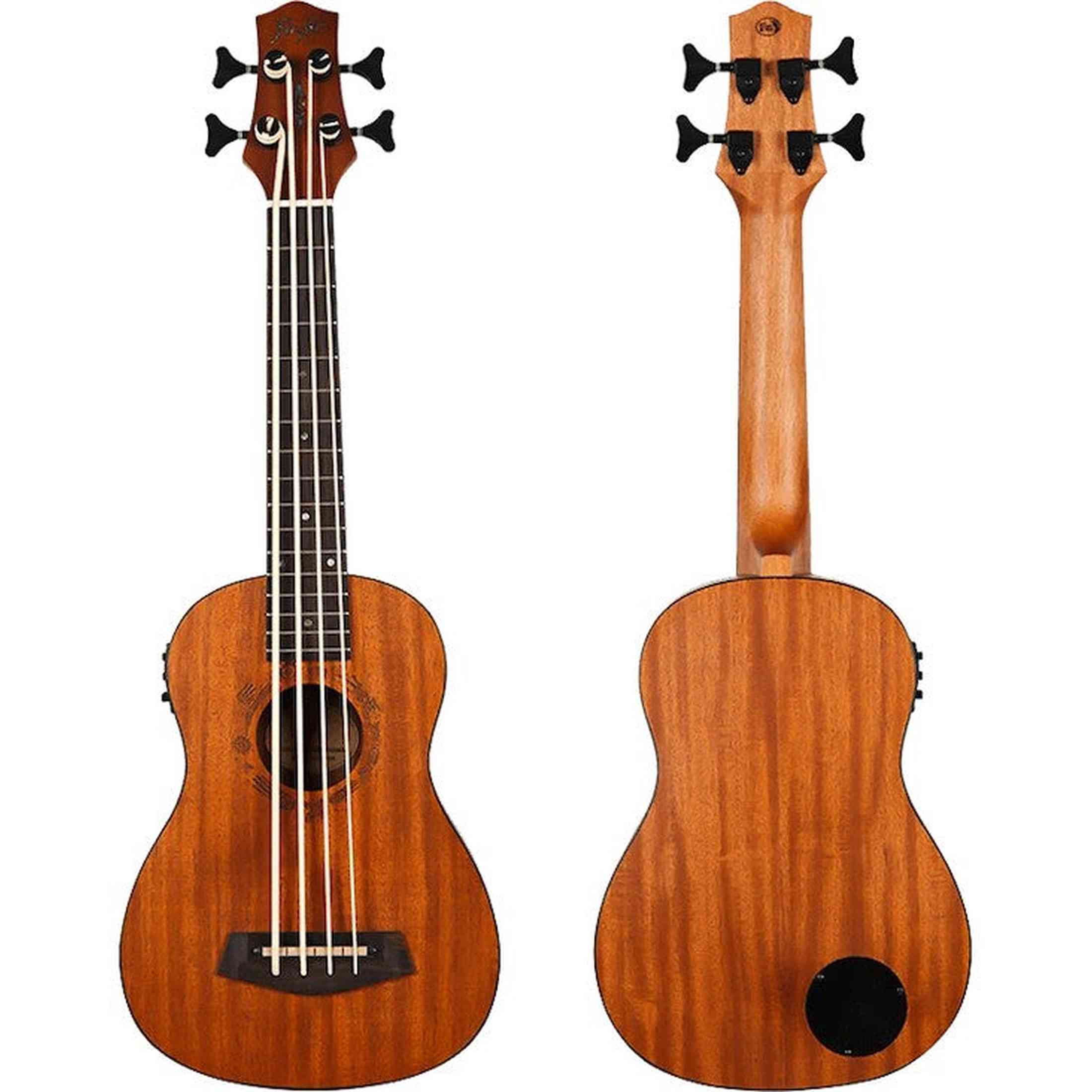 Flight DUBS Bass Ukulele met Mahogany Body, Walnut Toets en Actieve Pickup