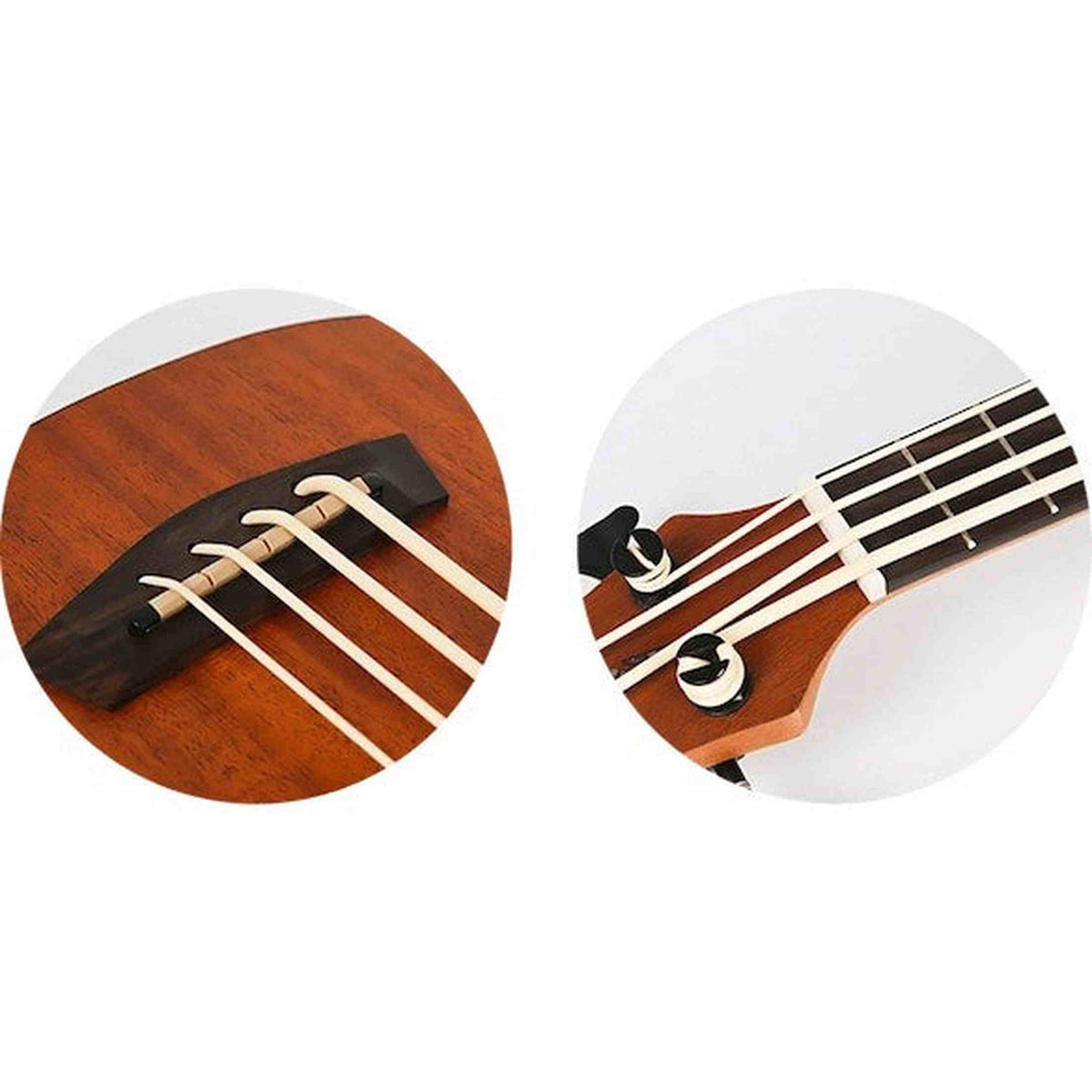 Flight DUBS Bass Ukulele met Mahogany Body, Walnut Toets en Actieve Pickup