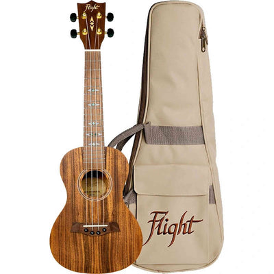 Flight DUC440 Acacia Concert Ukulele met Acacia Body, Bone Topkam en Aquila Super Nylgut Snaren