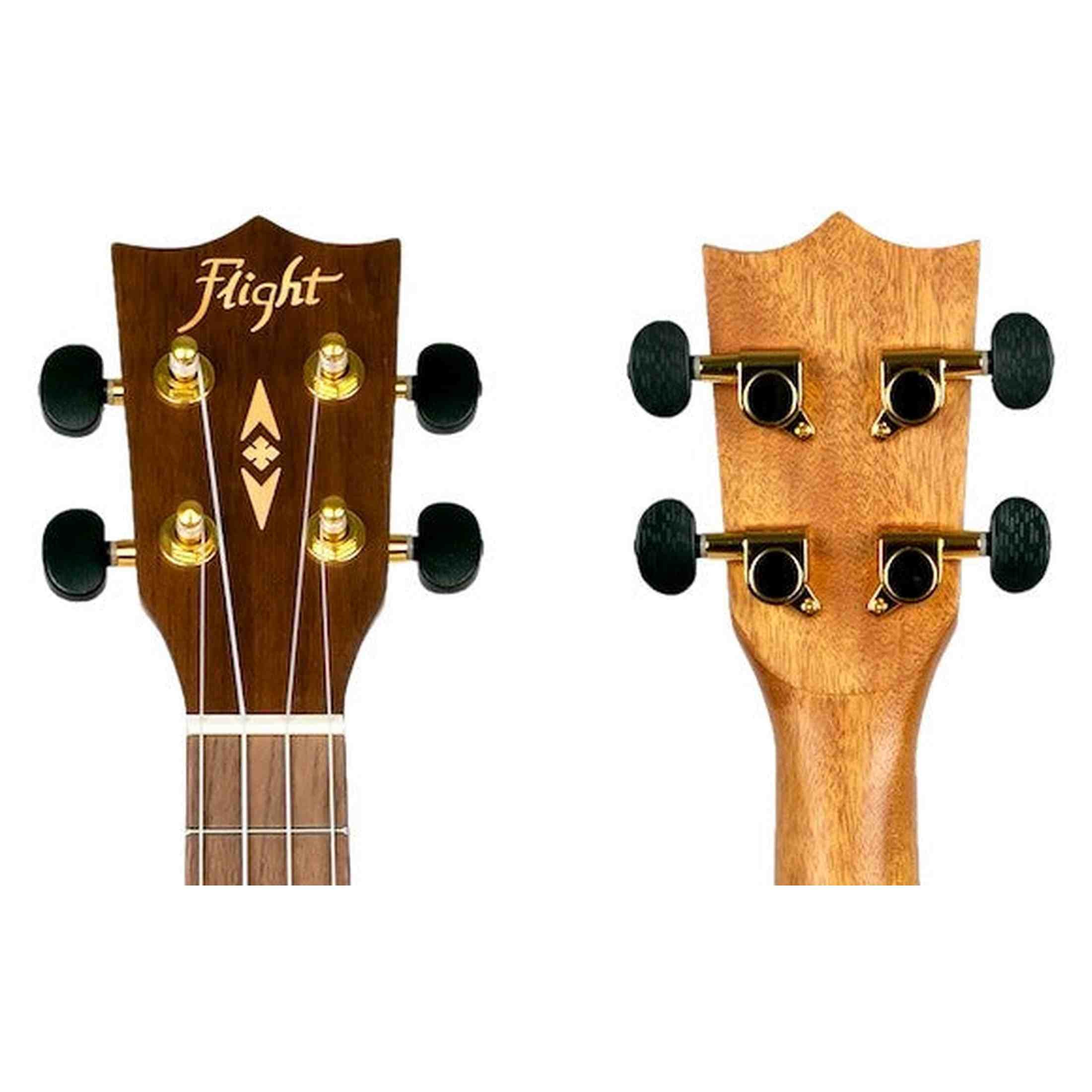 Flight DUC440 Acacia Concert Ukulele met Acacia Body, Bone Topkam en Aquila Super Nylgut Snaren