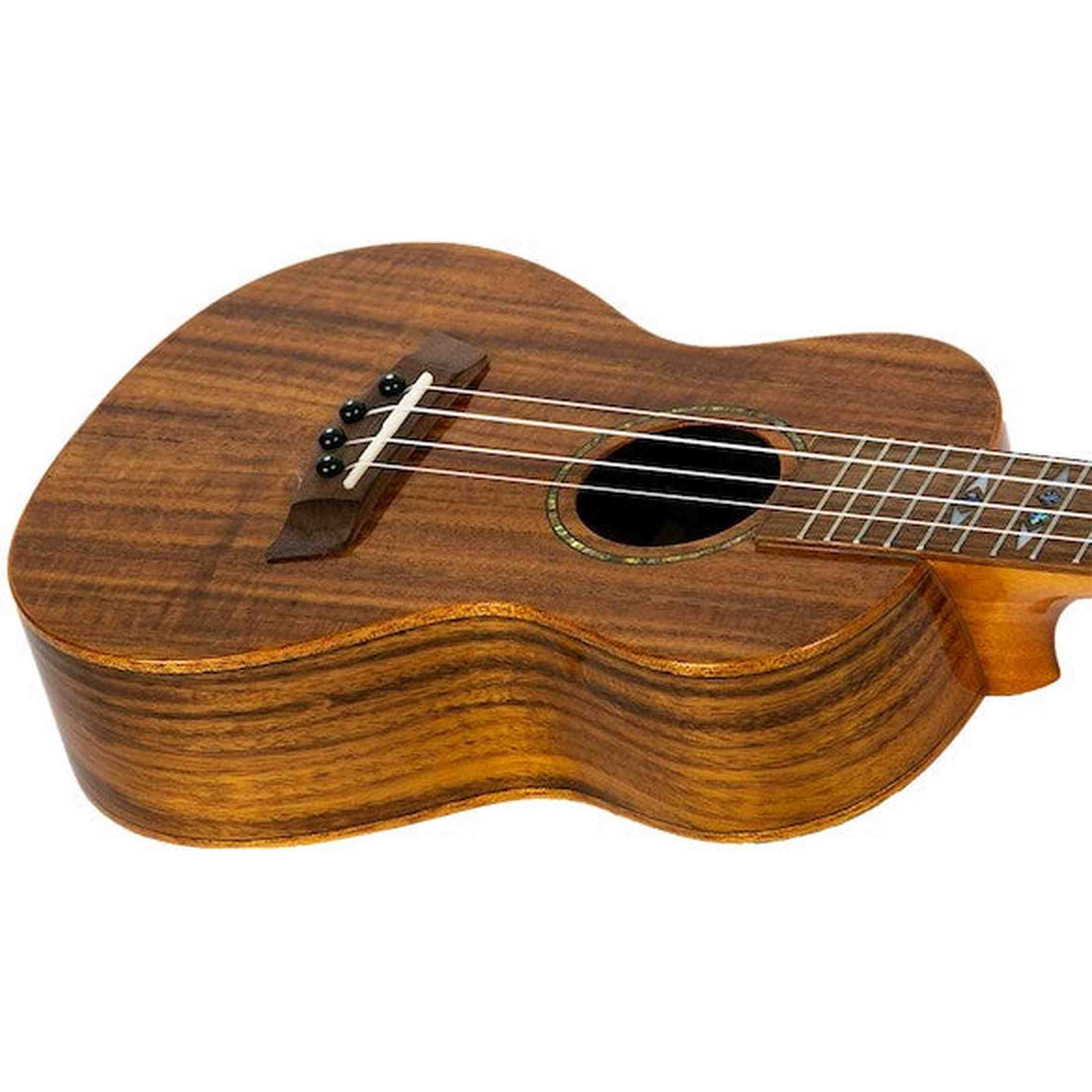 Flight DUC445 Acacia Concert Ukulele met Gloss Acacia Body, Bone Topkam en Aquila Super Nylgut Snaren