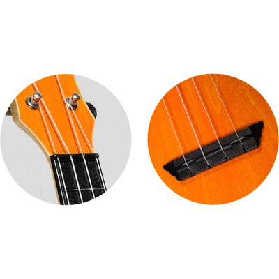 Flight TUS-35 OR Soprano Ukulele Oranje met Linden Top, ABS Body en Aquila Snaren