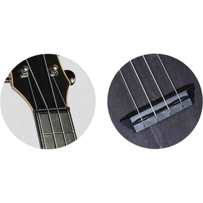 Flight TUS-35 BK Soprano Ukulele Zwart met Linden Top, ABS Body en Aquila Snaren