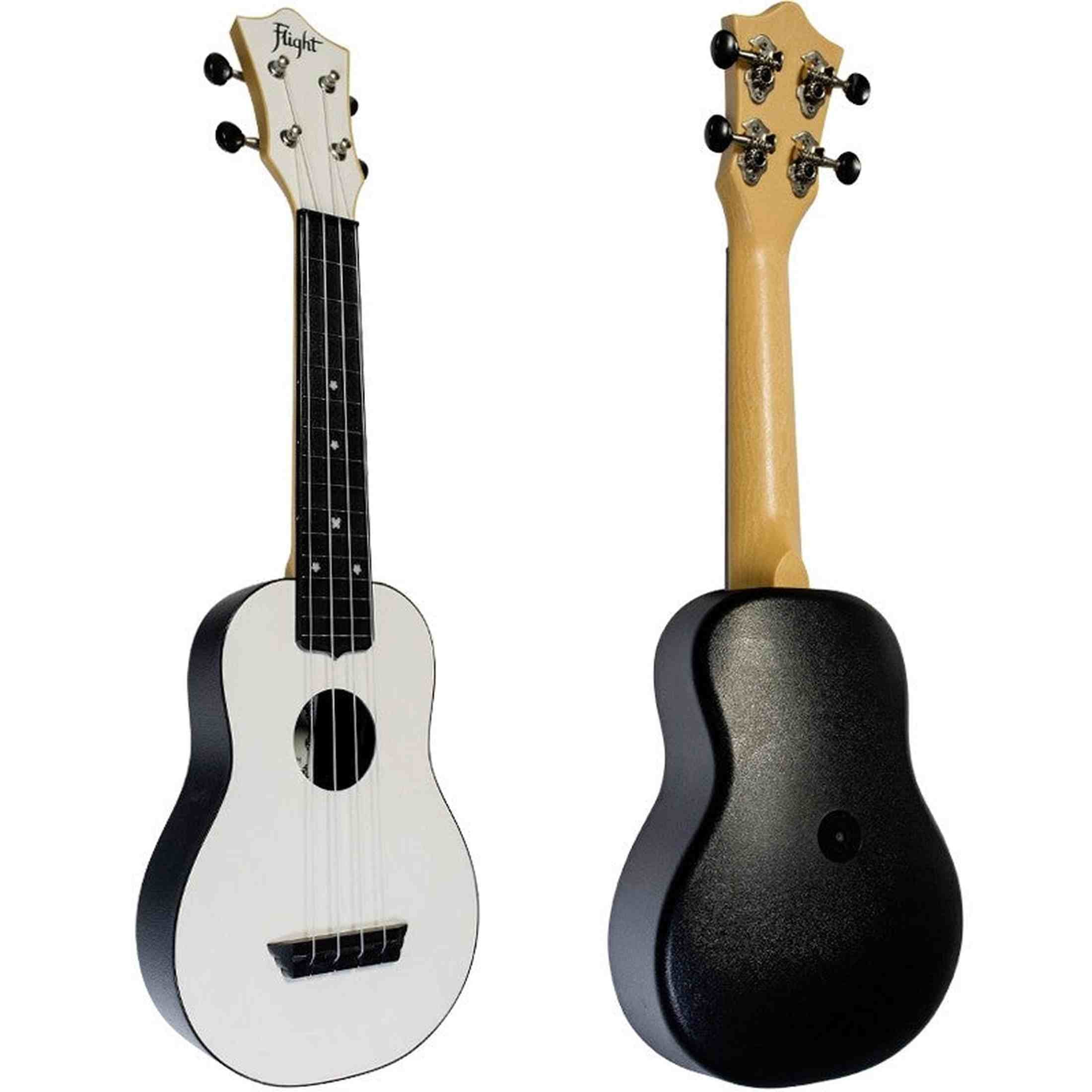 Flight TUS-35 WH Soprano Ukulele Wit met Linden Top, ABS Body en Aquila Snaren