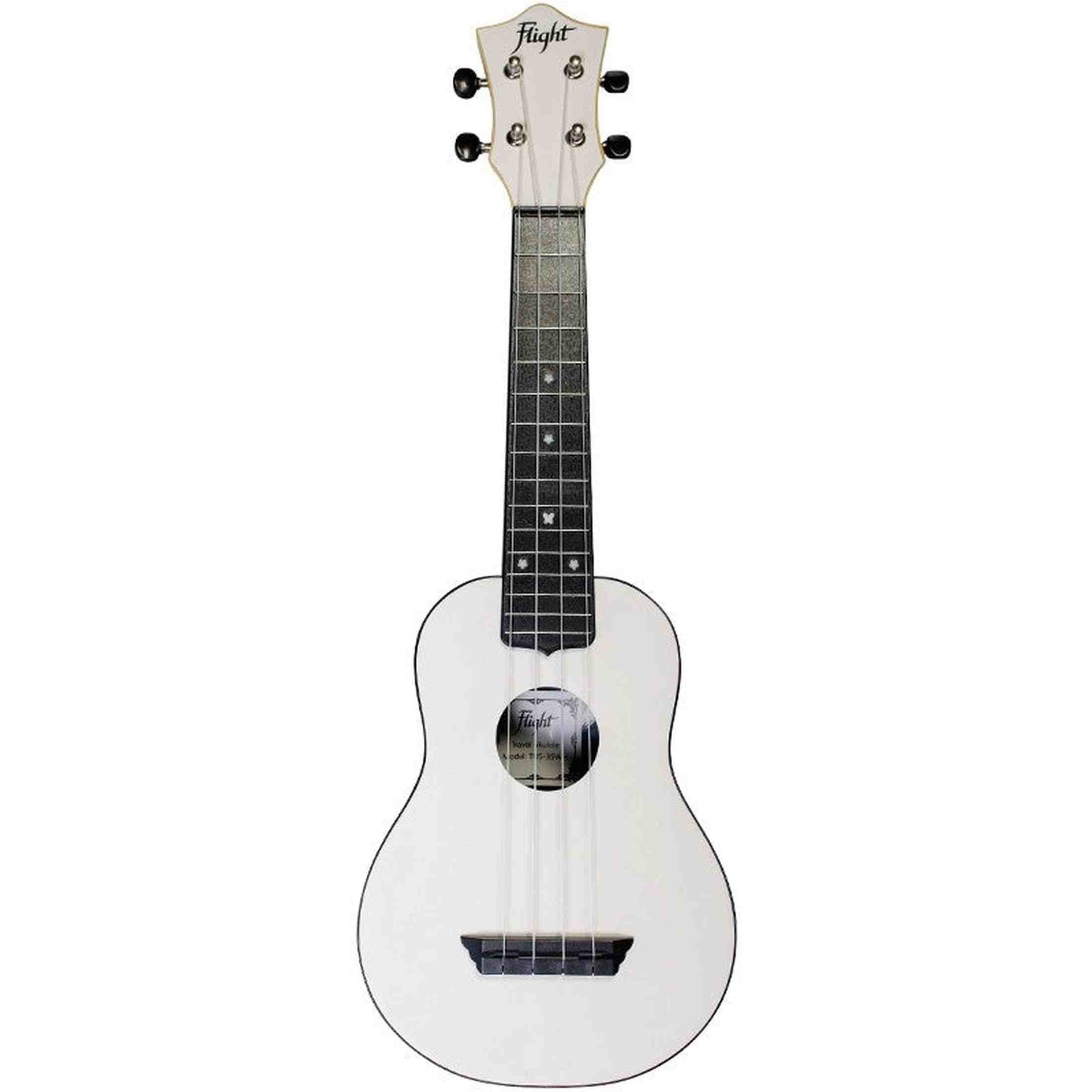 Flight TUS-35 WH Soprano Ukulele Wit met Linden Top, ABS Body en Aquila Snaren