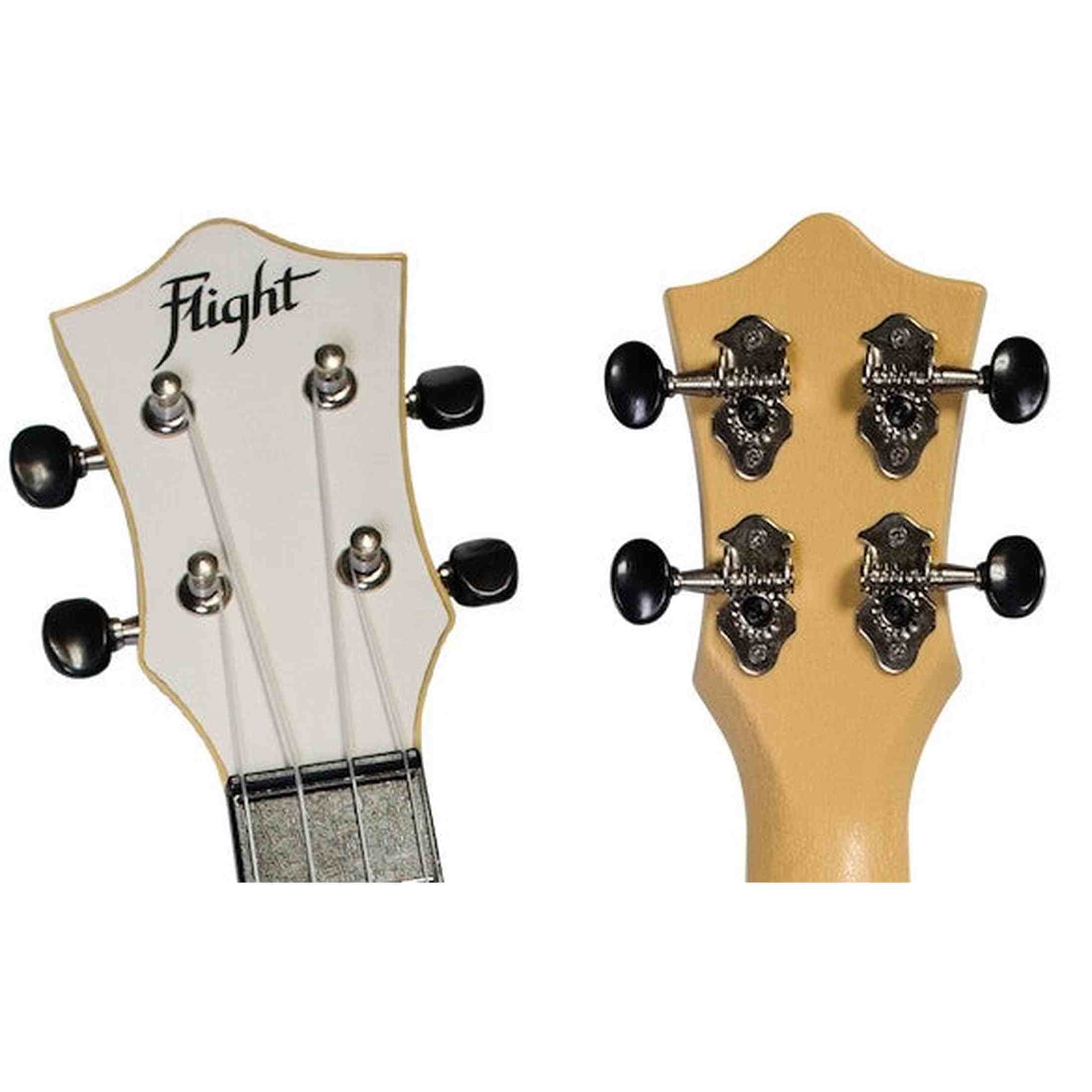 Flight TUS-35 WH Soprano Ukulele Wit met Linden Top, ABS Body en Aquila Snaren